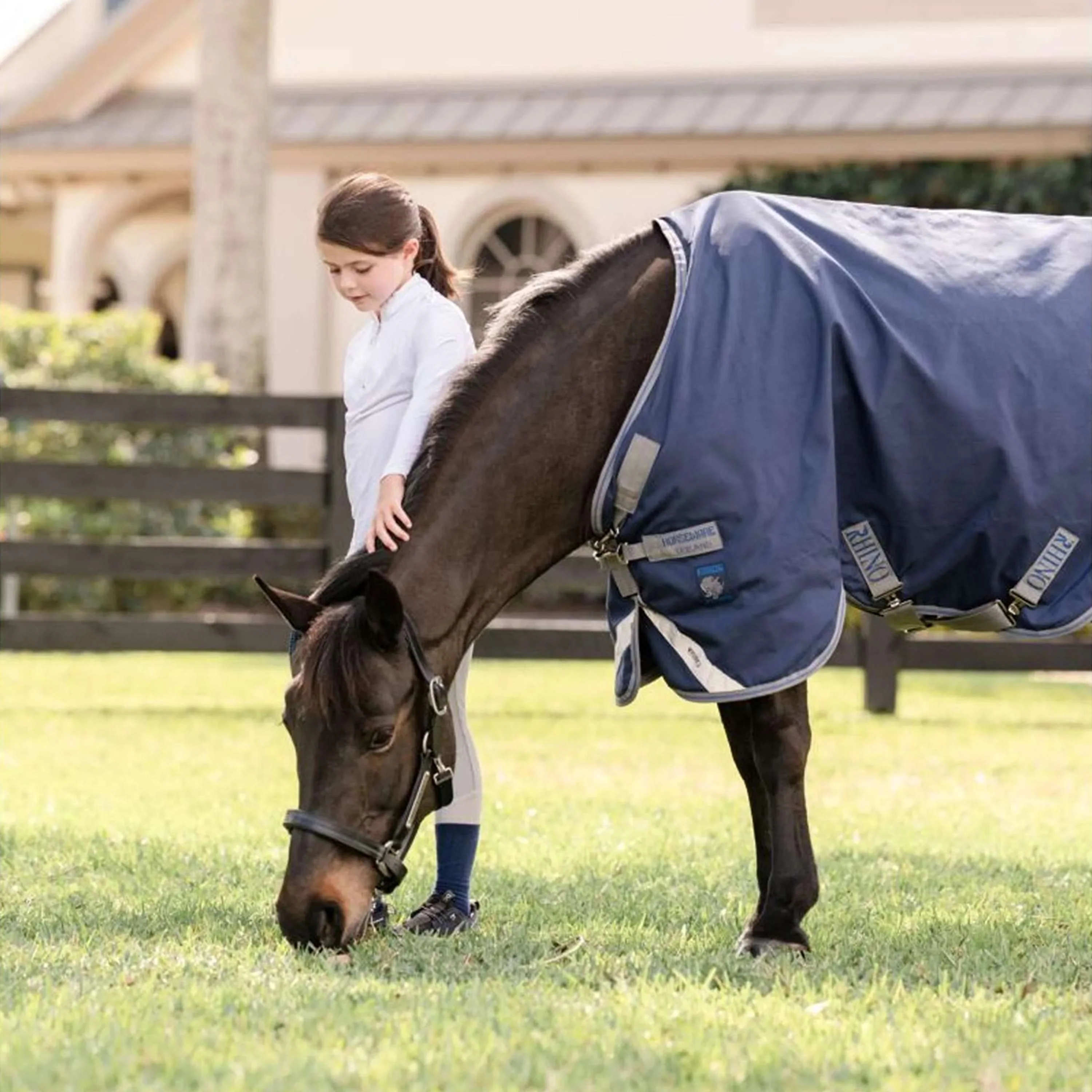 Rhino Pony Turnout 250g Varilayer Navy/Titanium Grey/Classic Blue - Image 4