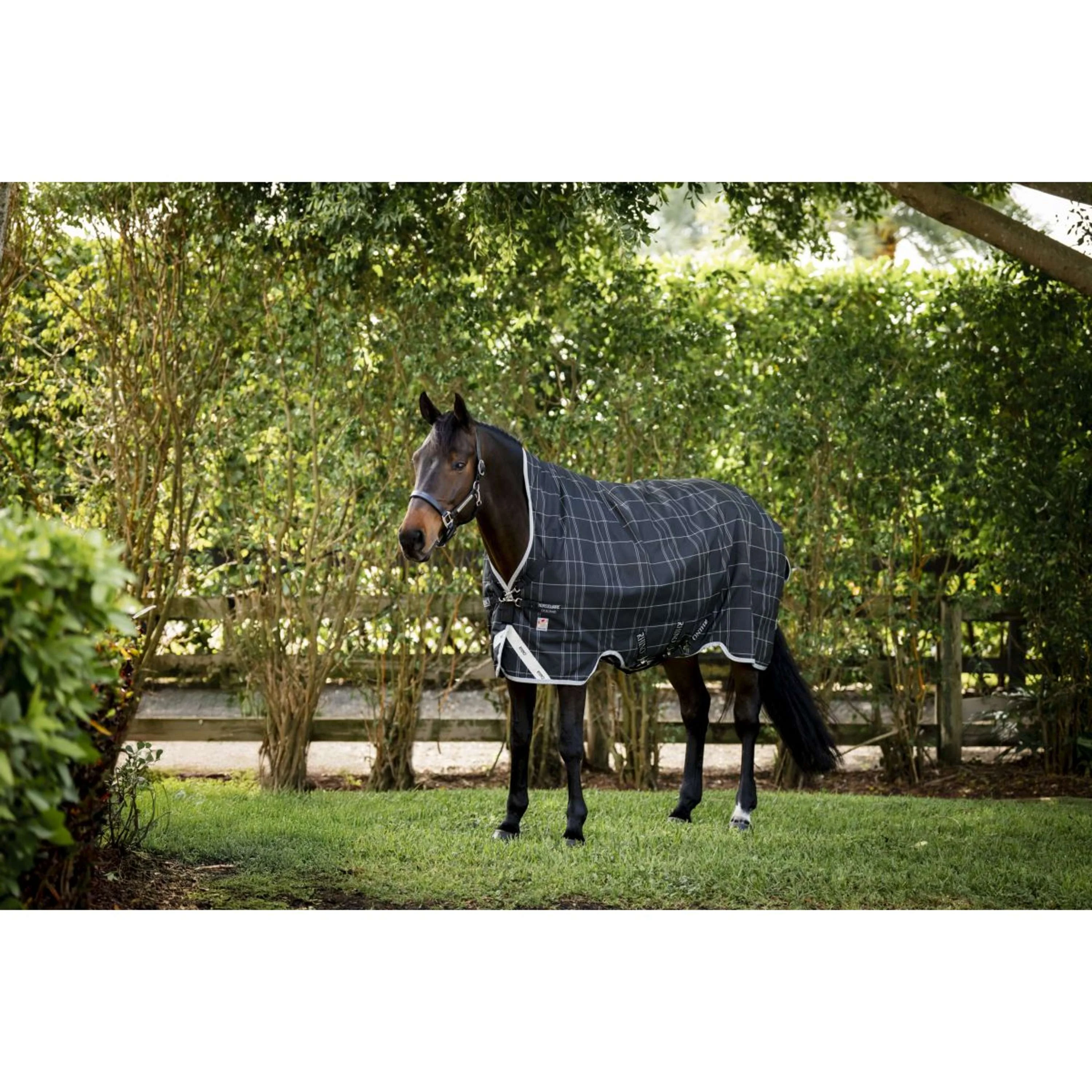 Rhino Wug Turnout Medium Varilayer 250g Black/Grey/White Check/Gray - Image 8