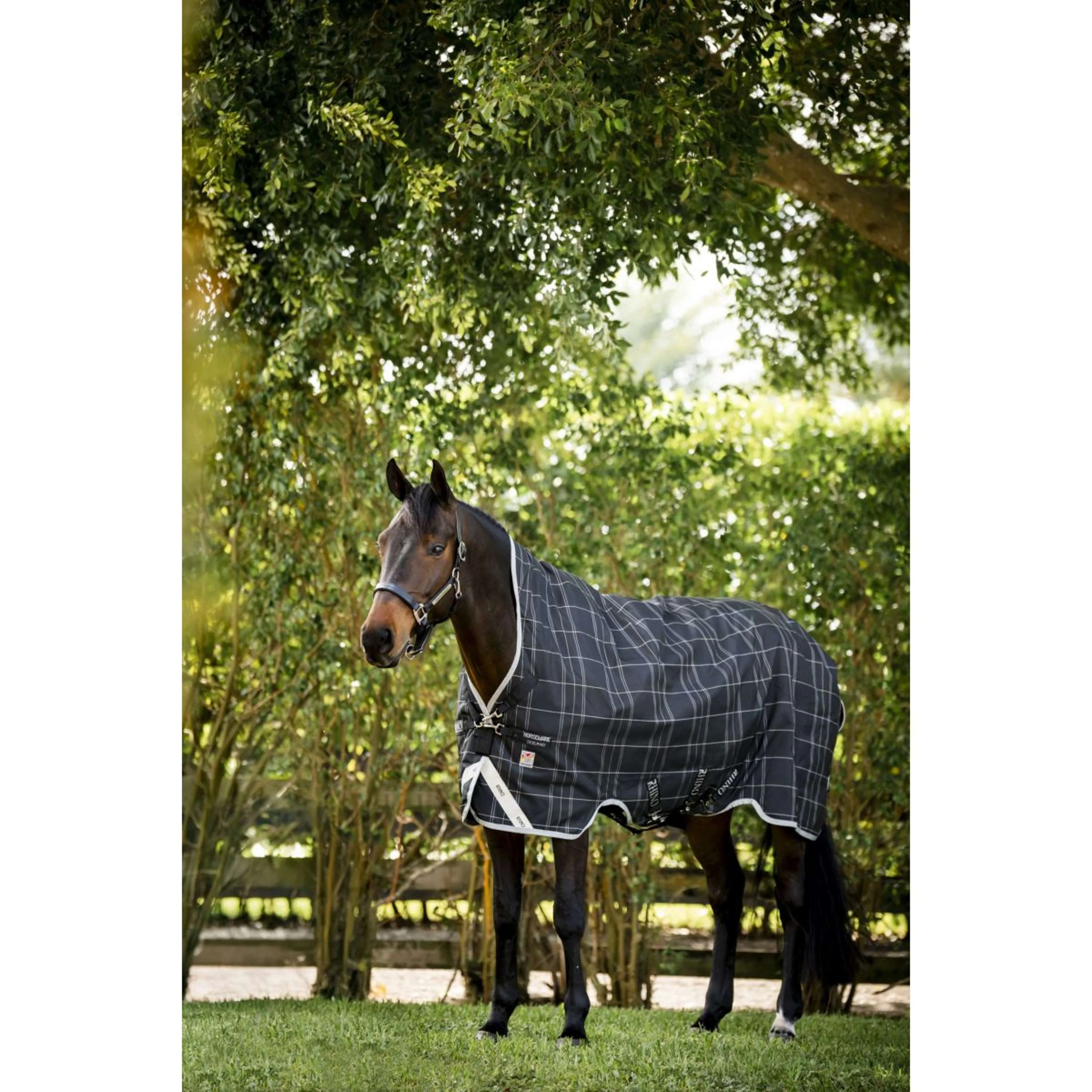 Rhino Wug Turnout Medium Varilayer 250g Black/Grey/White Check/Gray - Image 9