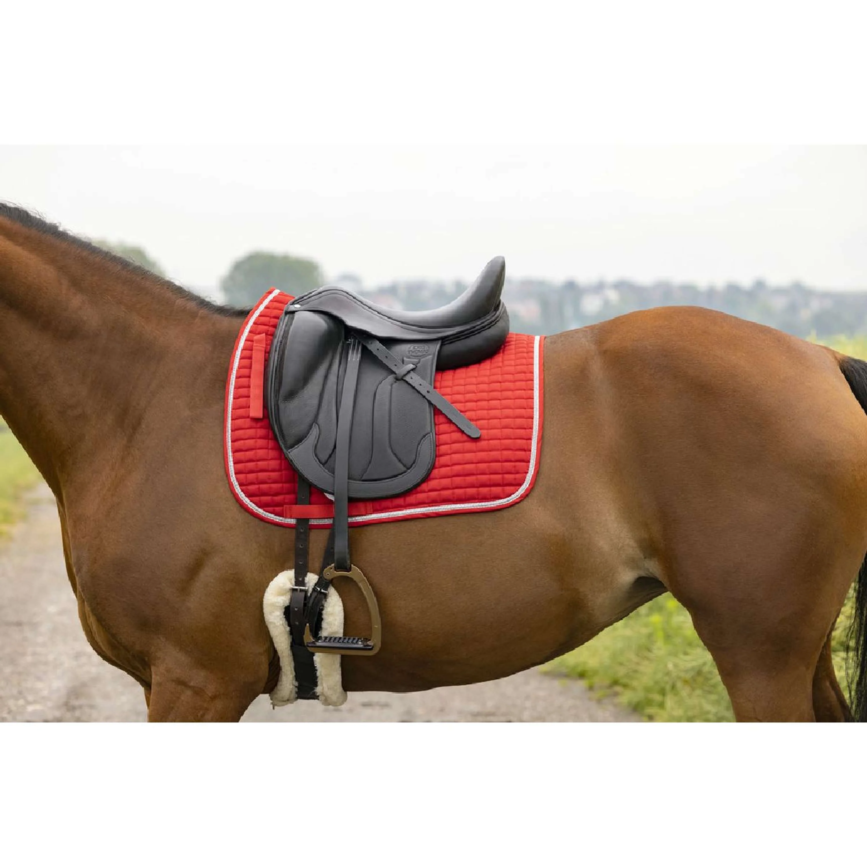 Riding World Tapis de Selle Girly Dressage Rouge - Image 2