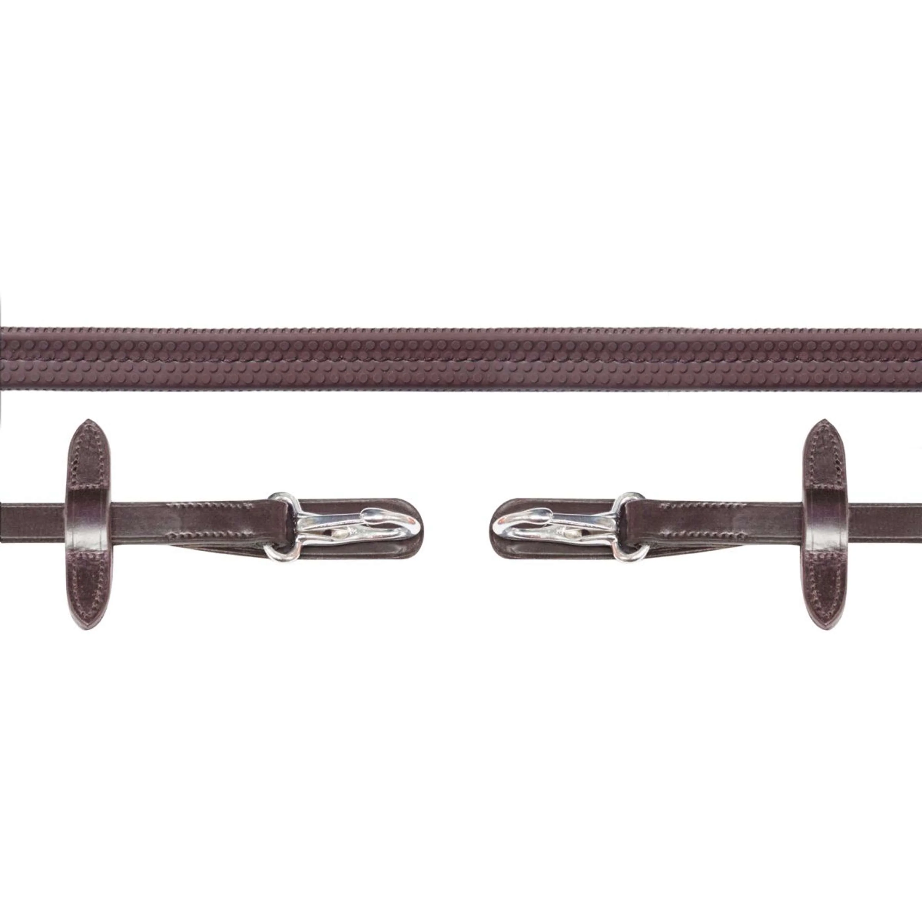 Schockemöhle Rênes Neo Line Caoutchouc Clip Marron/Argent - Image 2