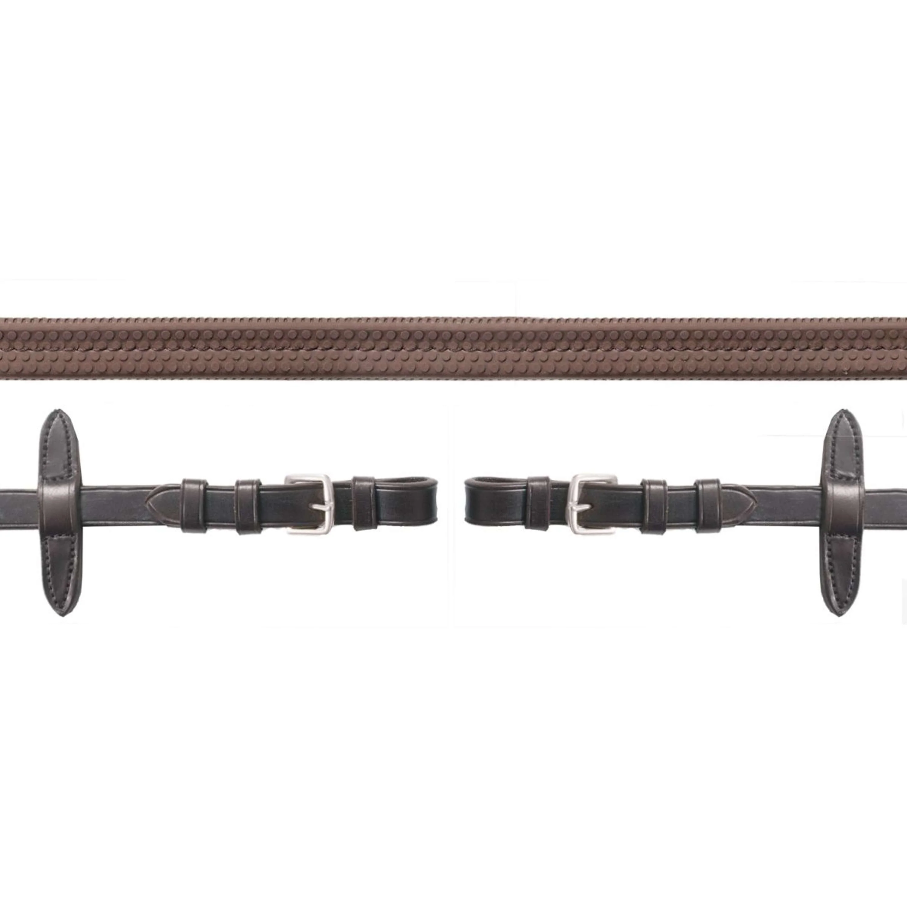 Schockemöhle Rênes Neo Line Caoutchouc Marron/Argent - Image 2