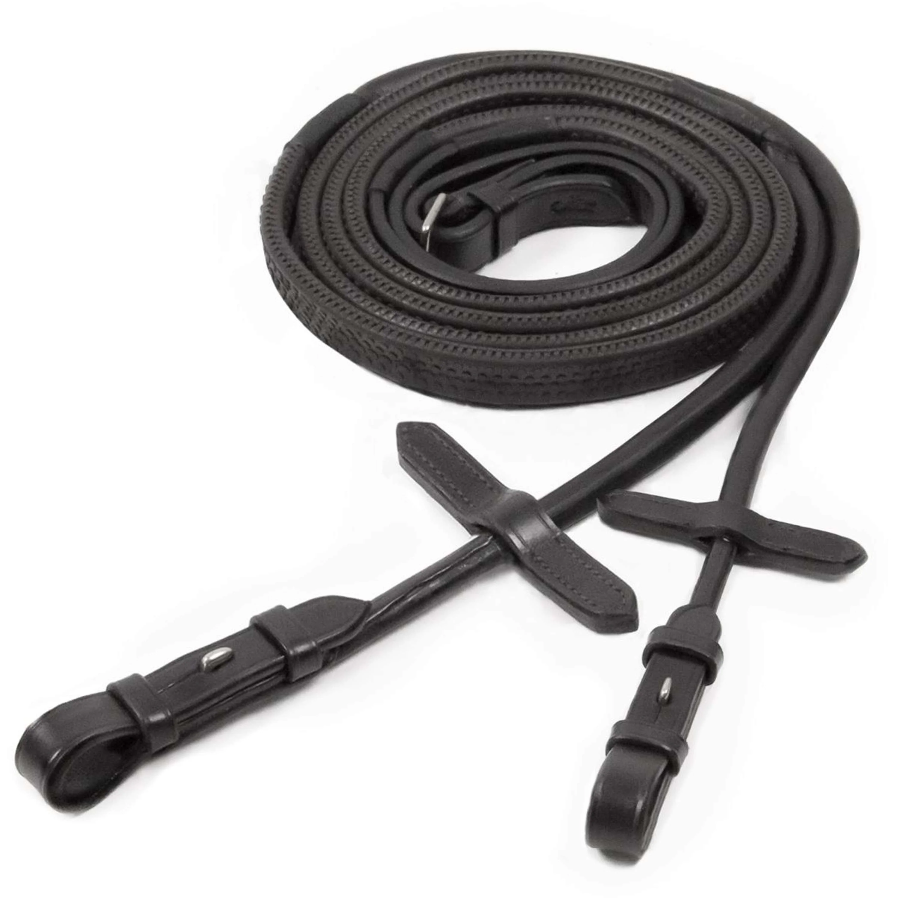 Schockemöhle Rênes Premium Caoutchouc Noir/Argent - Image 2