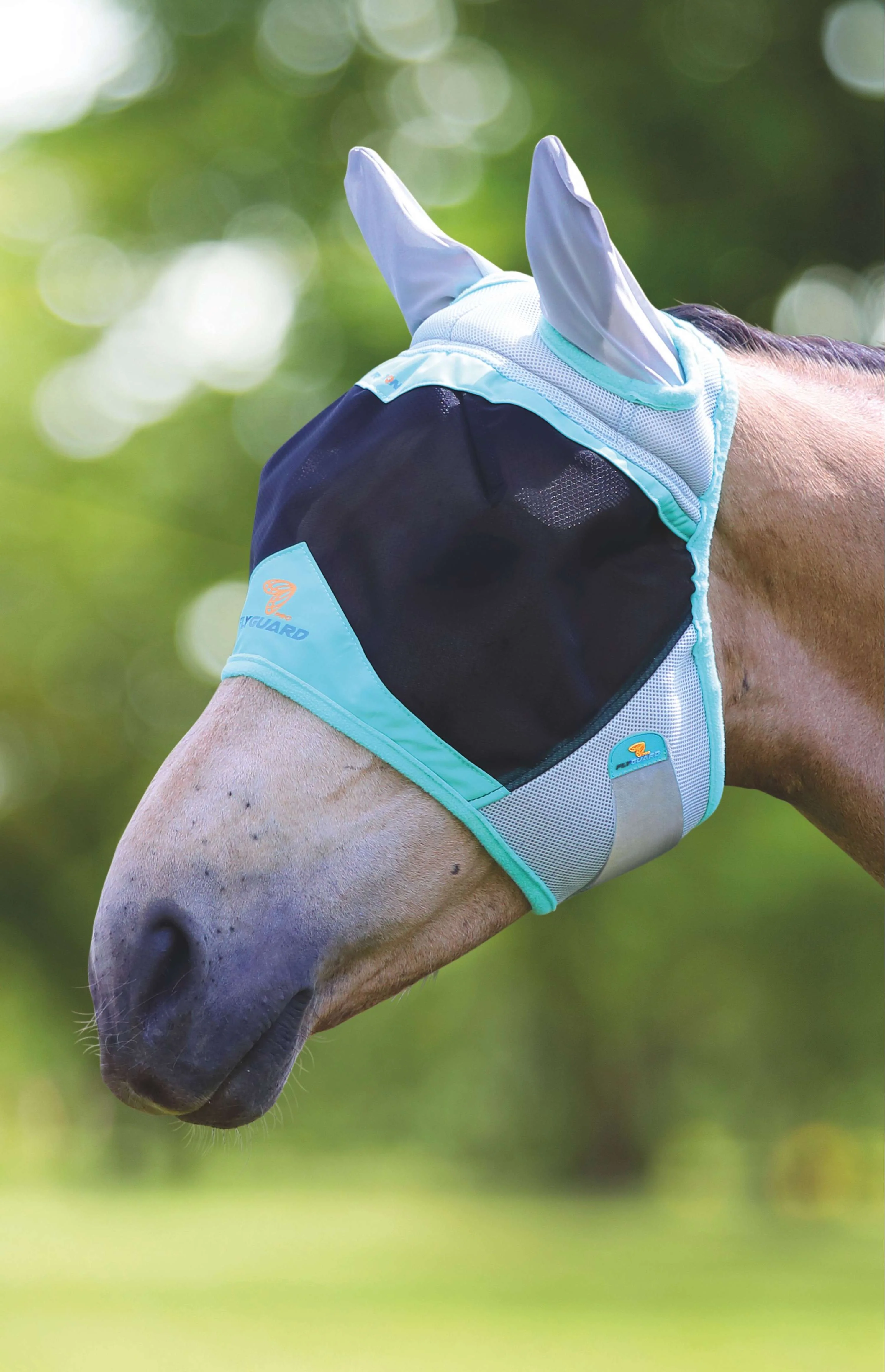 Shires Masque Anti-Mouches Air Motion avec Oreilles Aqua - Image 4