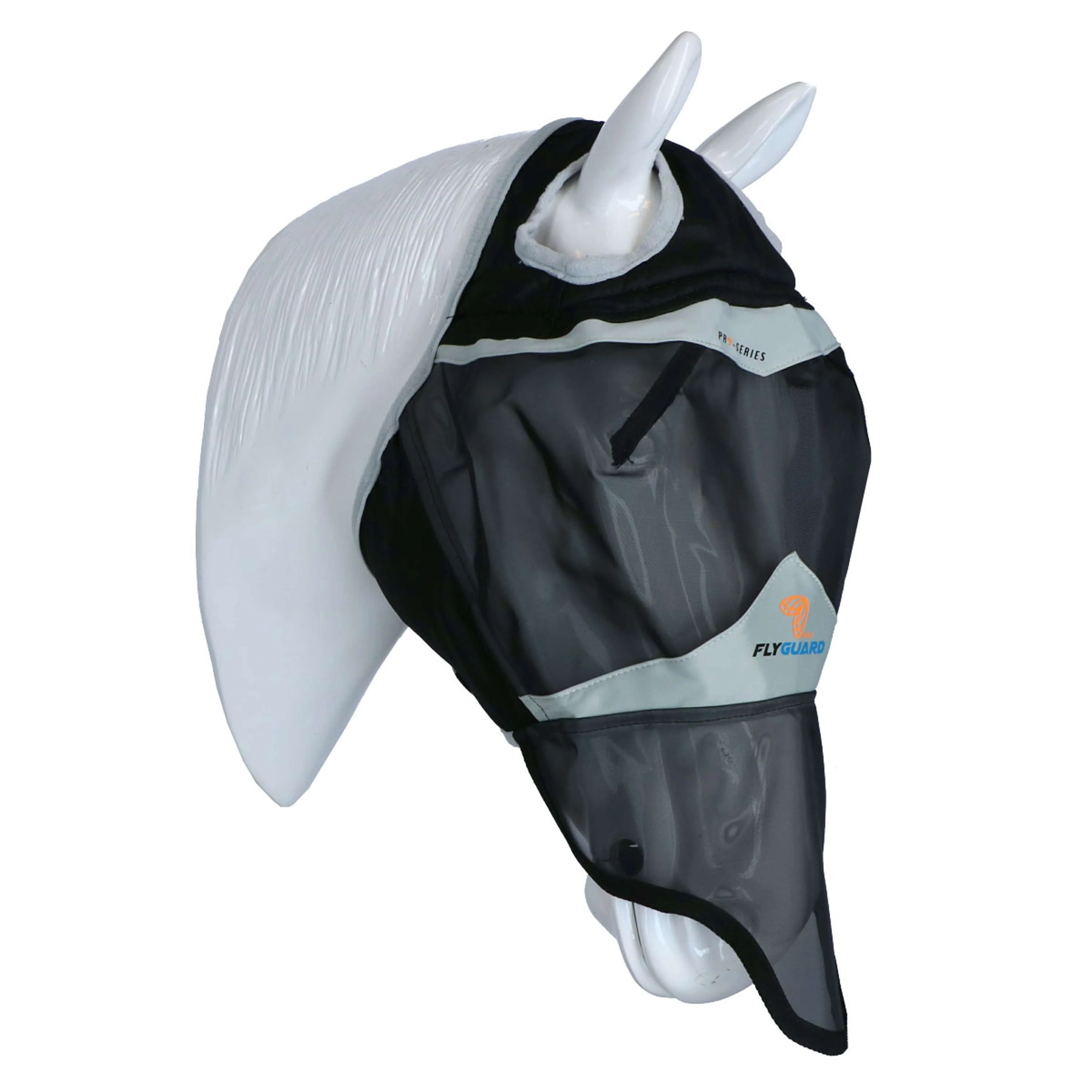 Shires Masque Anti-Mouches avec Découpe D'oreille et Rabat de Nez Noir - Image 3