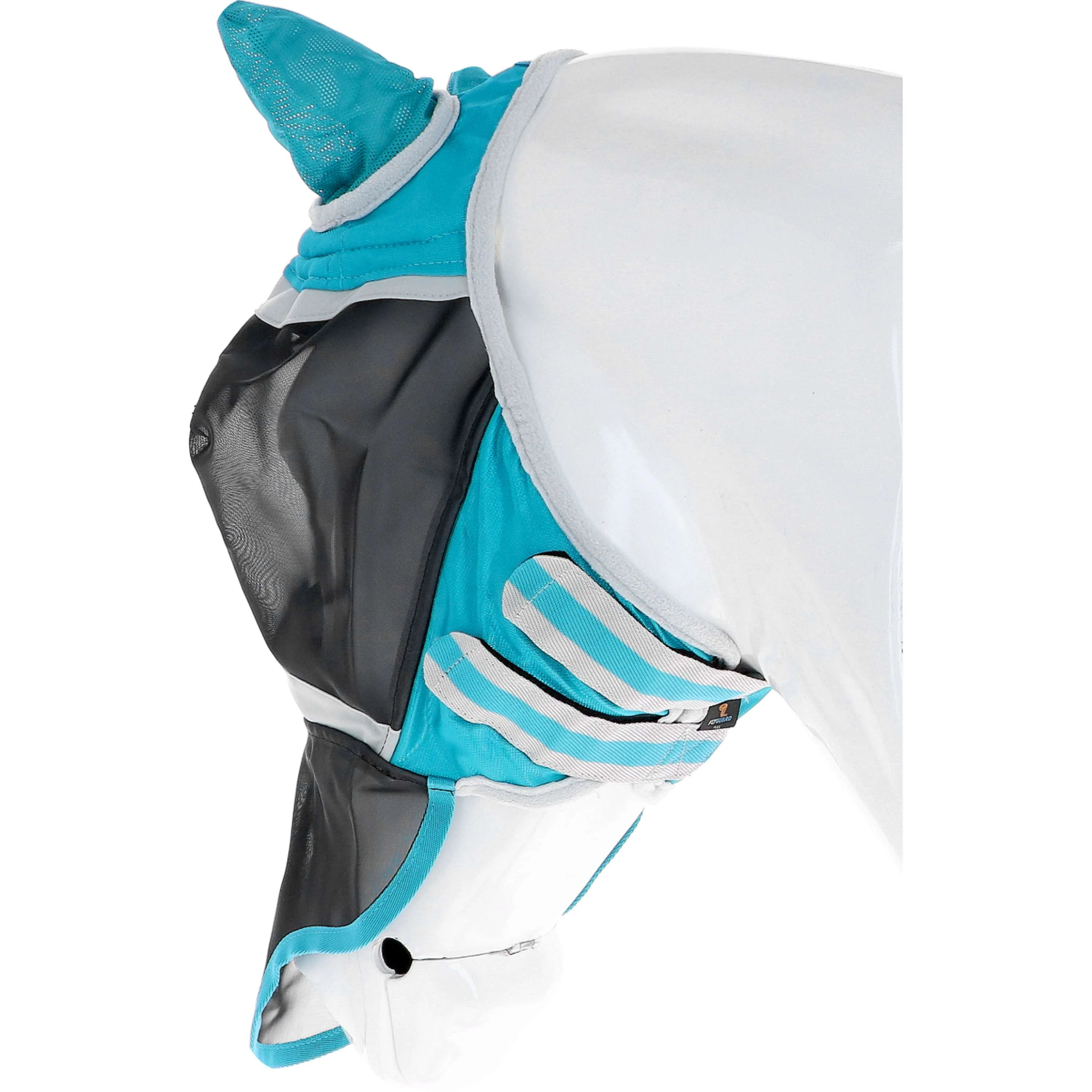 Shires Masque Anti-Mouches avec Oreilles et Nez Fine Mesh Teal - Image 6