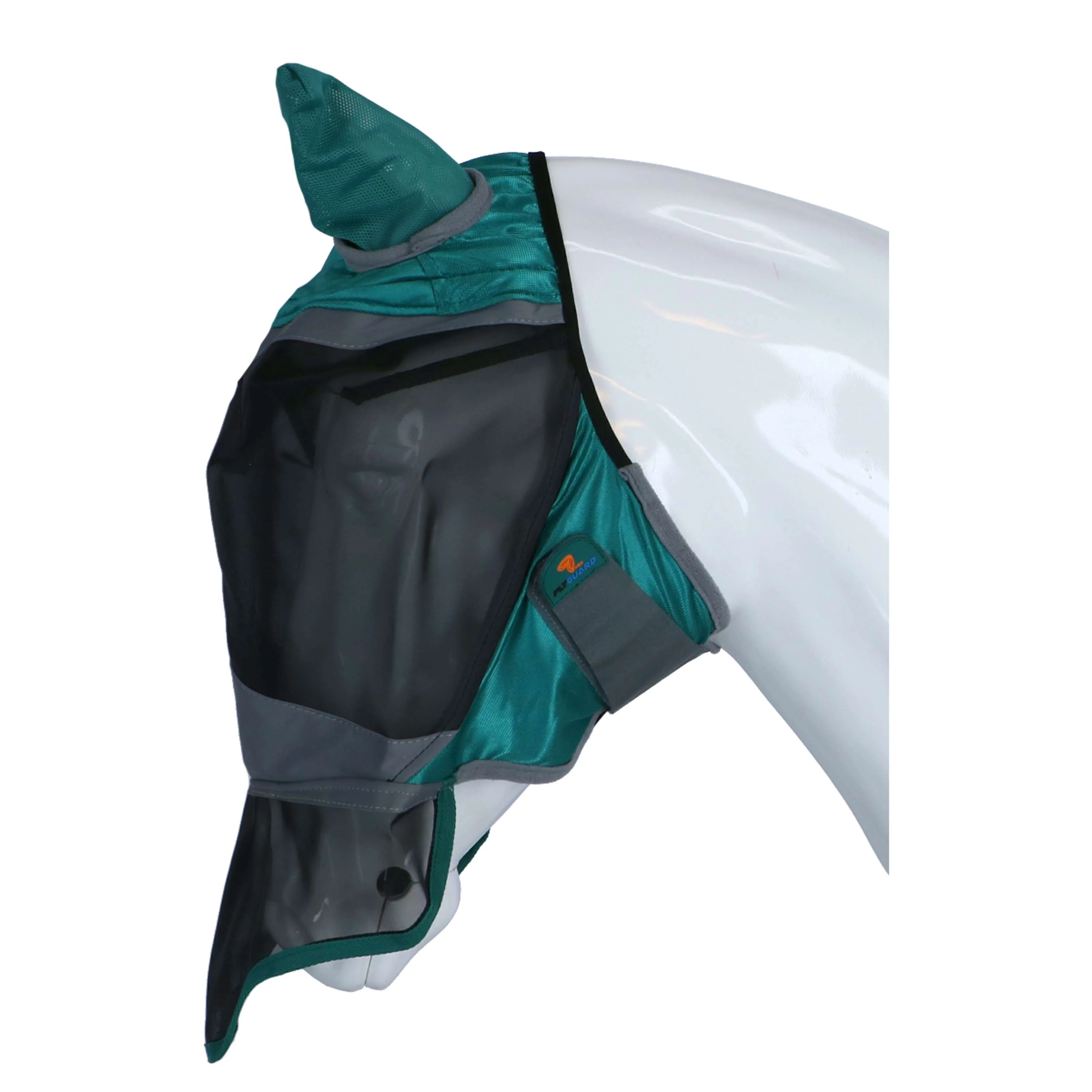 Shires Masque Anti-Mouches Deluxe avec Oreilles et Nez Vert - Image 3