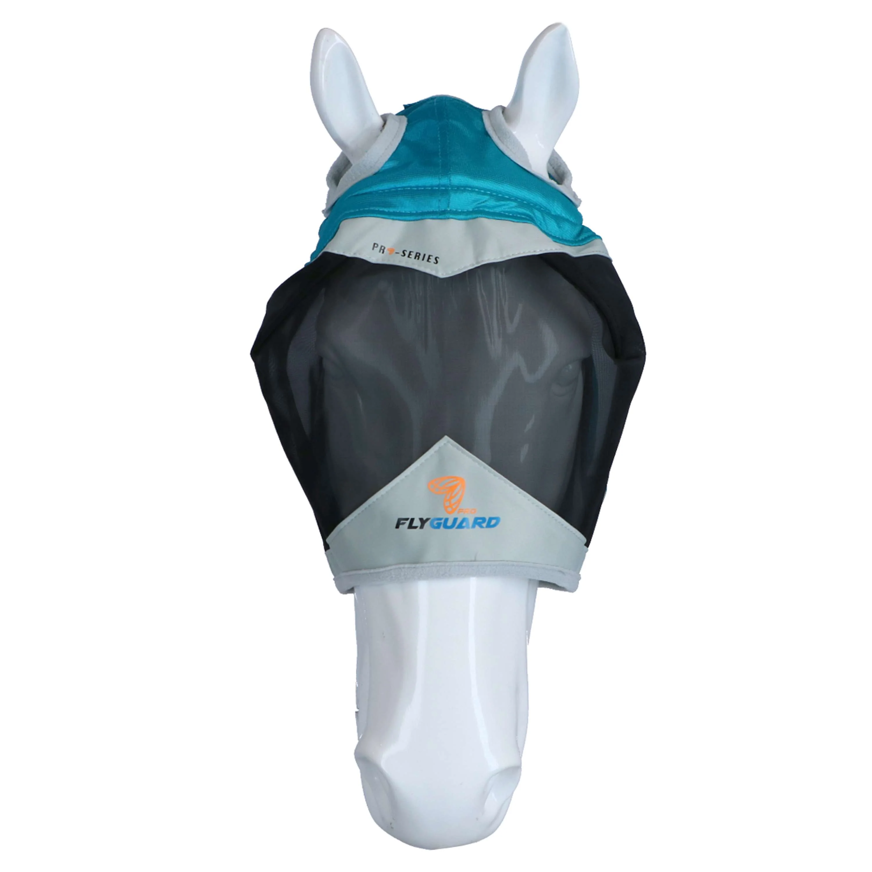 Shires Masque Anti-Mouches Filet Fin avec Découpe D'oreille Teal - Image 3