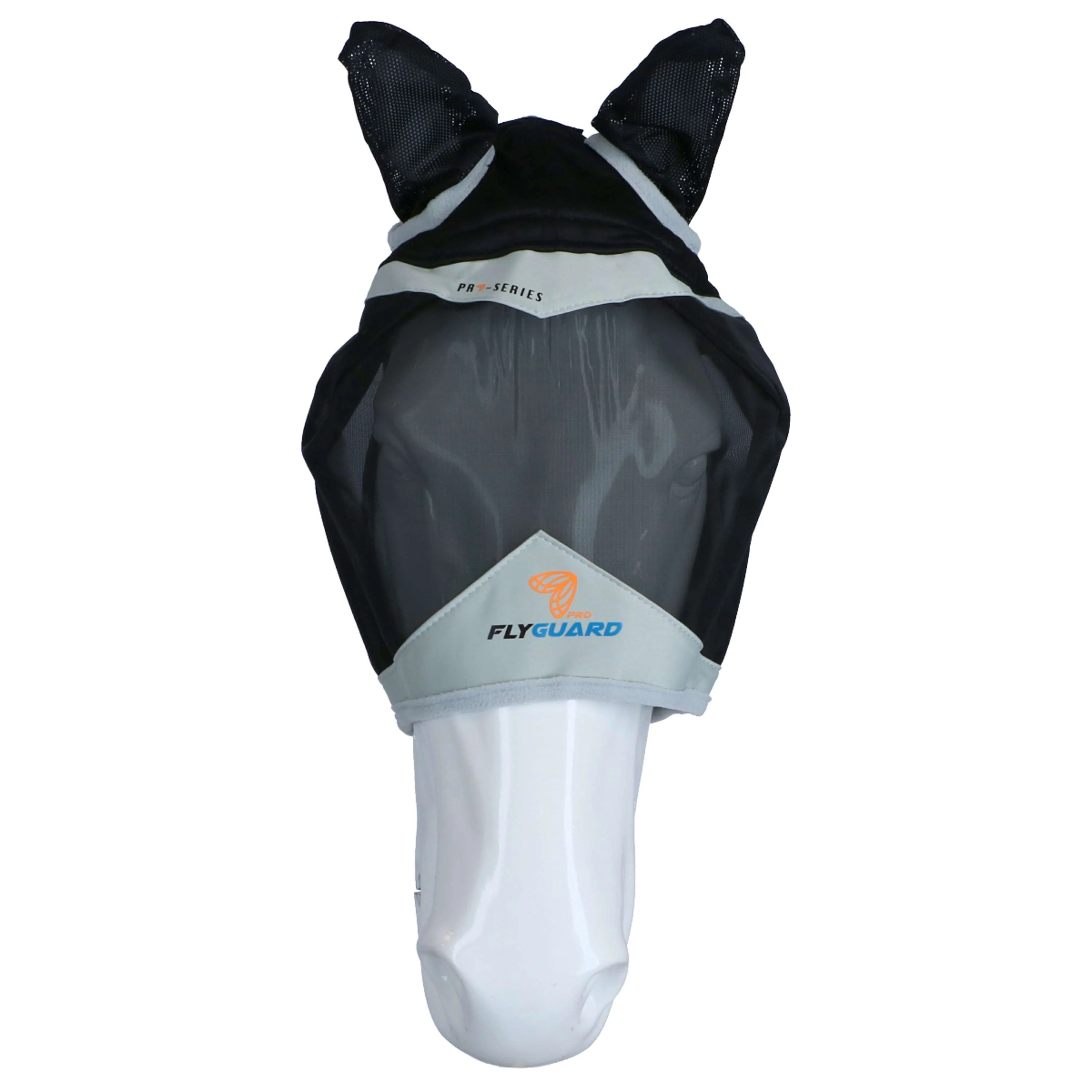 Shires Masque Anti-Mouches Filet Fin avec Oreilles Noir - Image 2