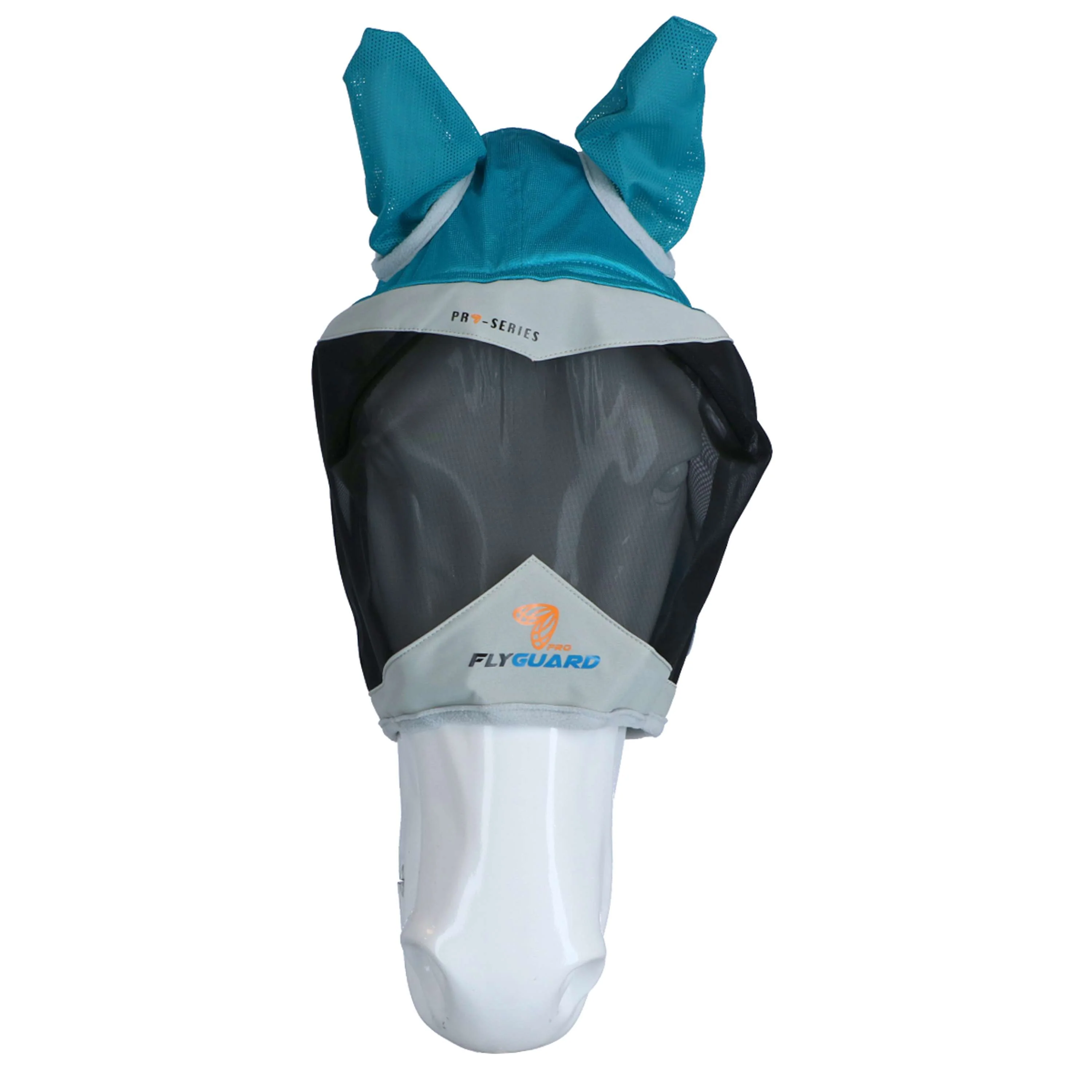 Shires Masque Anti-Mouches Filet Fin avec Oreilles Teal - Image 2