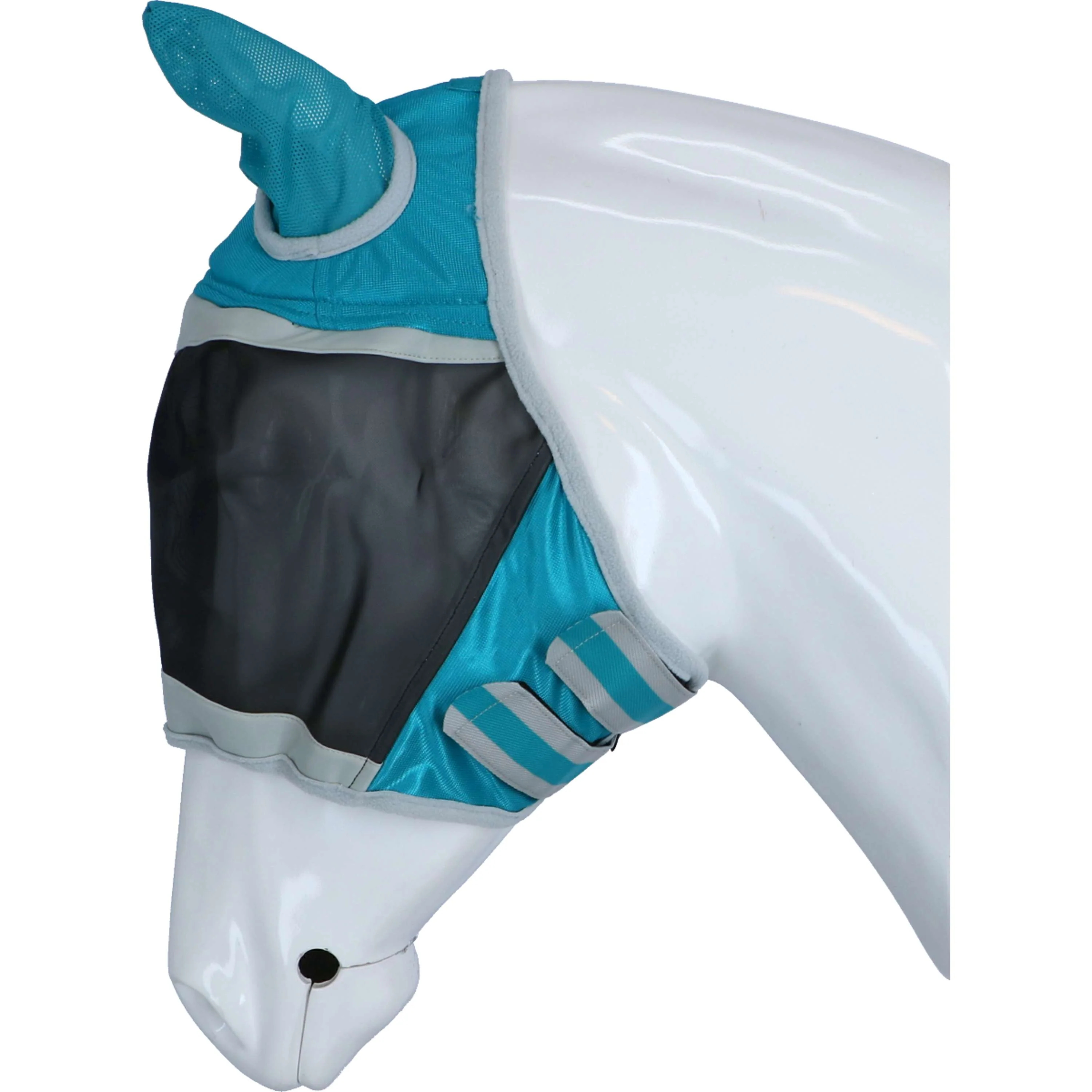 Shires Masque Anti-Mouches Filet Fin avec Oreilles Teal - Image 3