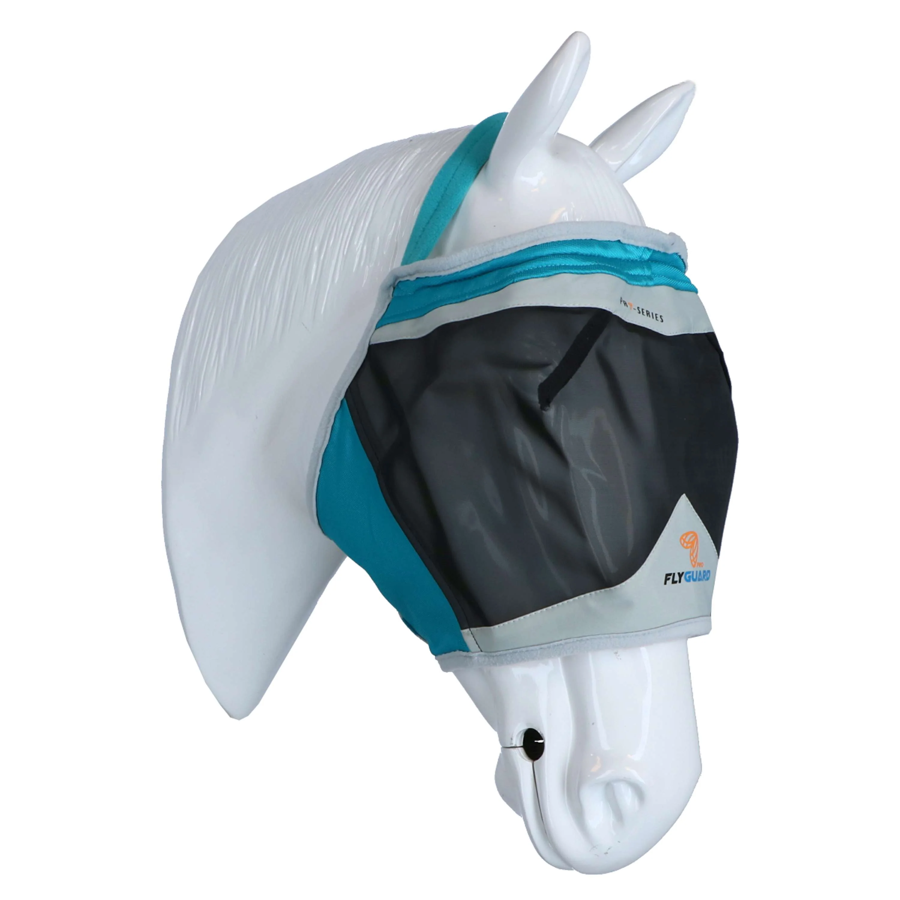 Shires Masque Anti-Mouches Filet Fin Sans Oreilles Vert-Bleu - Image 2