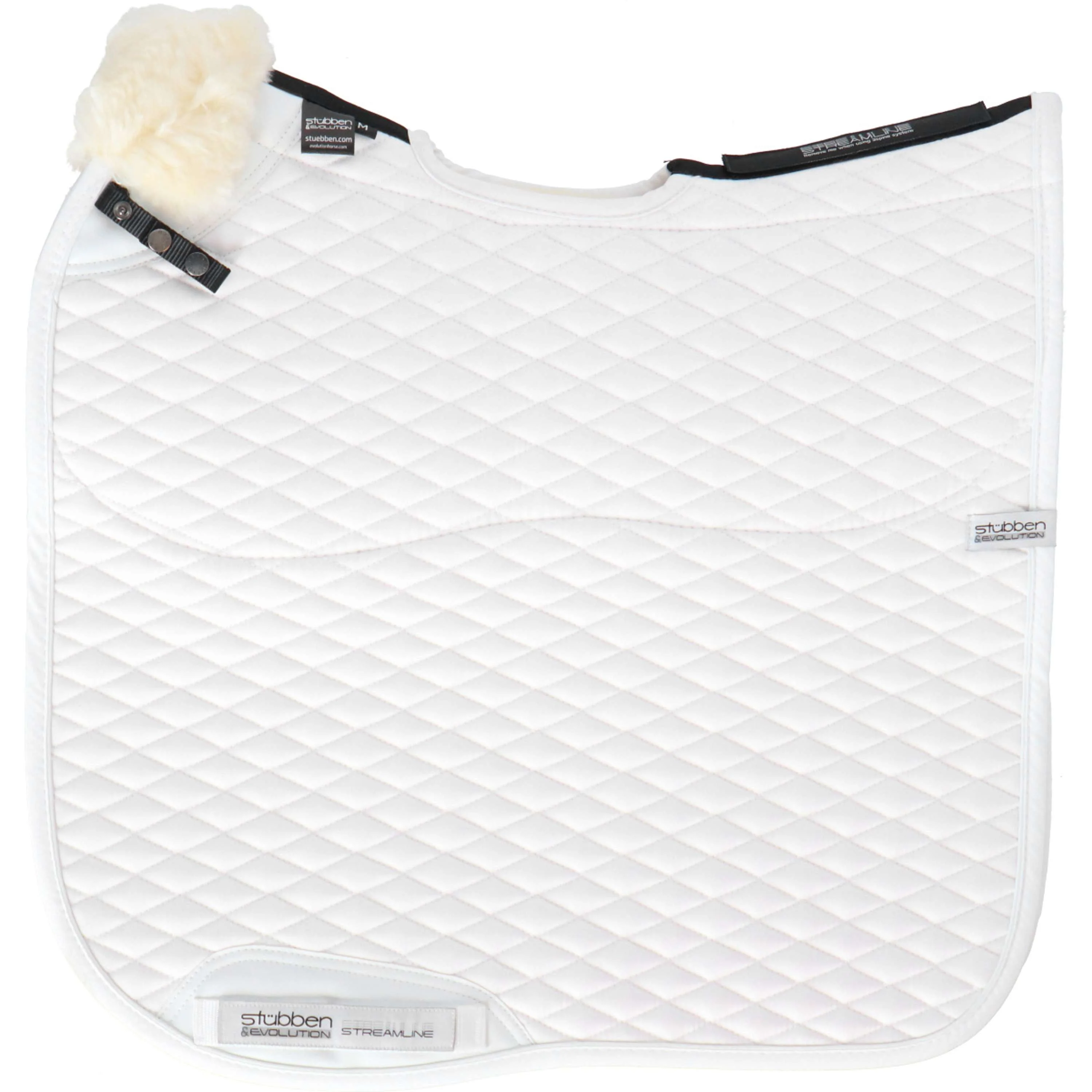 Stübben Tapis de Selle Streamline Dressage Peau dÁgneau Blanc - Image 3