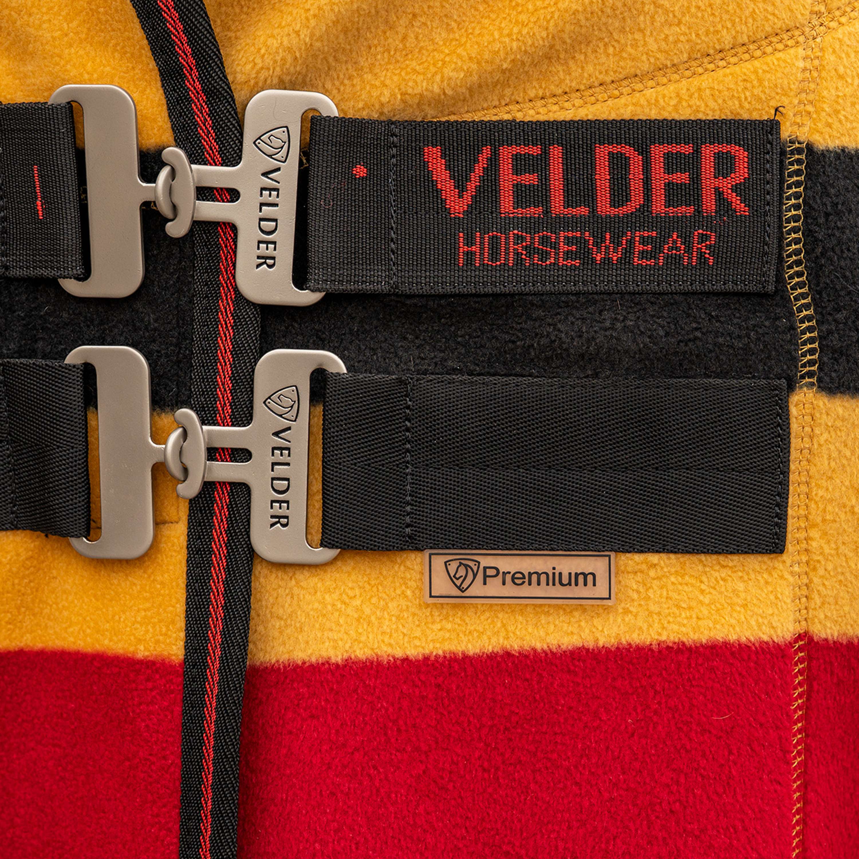 Velder Horsewear Deluxe Fleece Cooler Rug Noir/Jaune - Image 3