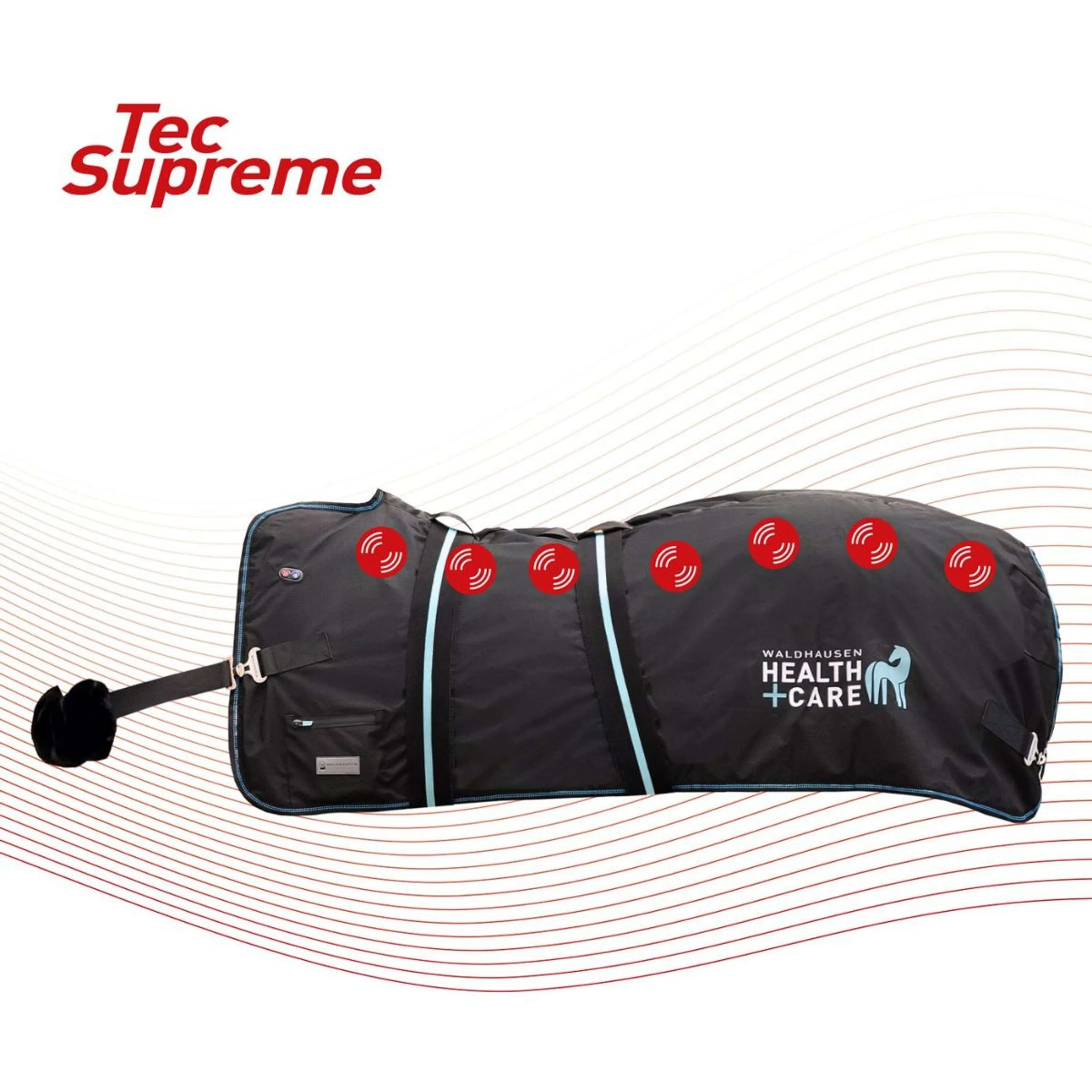 Waldhausen Couverture chauffante et de massage TecSupreme Noir - Image 13