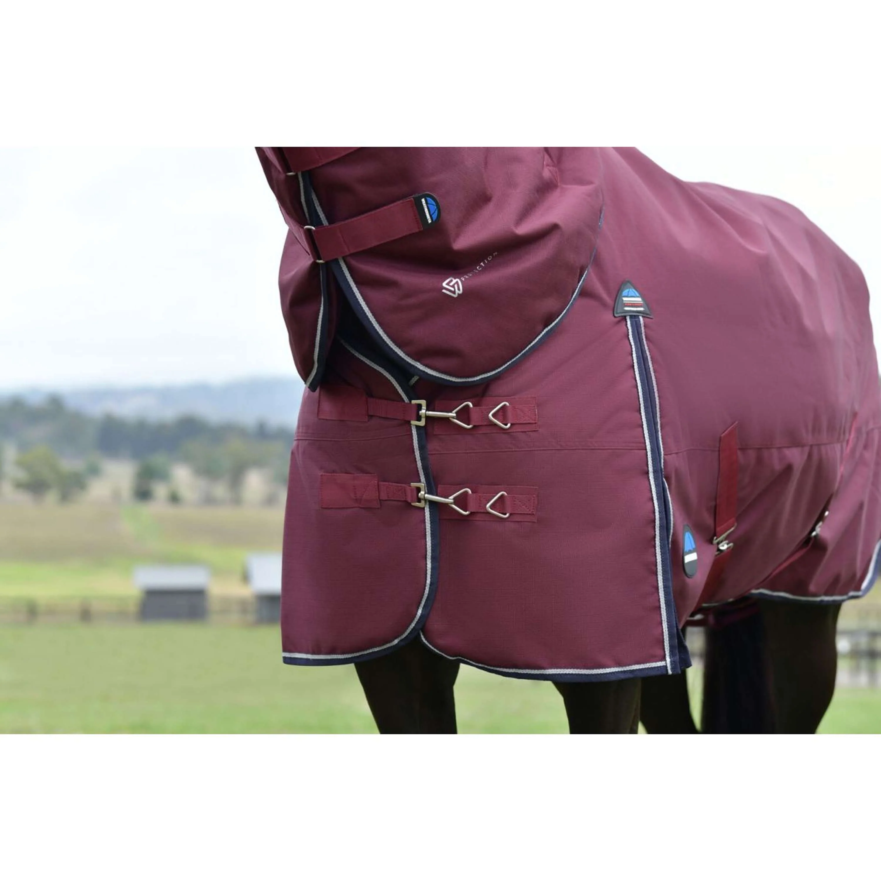 WeatherBeeta ComFiTec Essential Turnout Detach-A-Neck 220g Bourgogne/Marine - Image 3