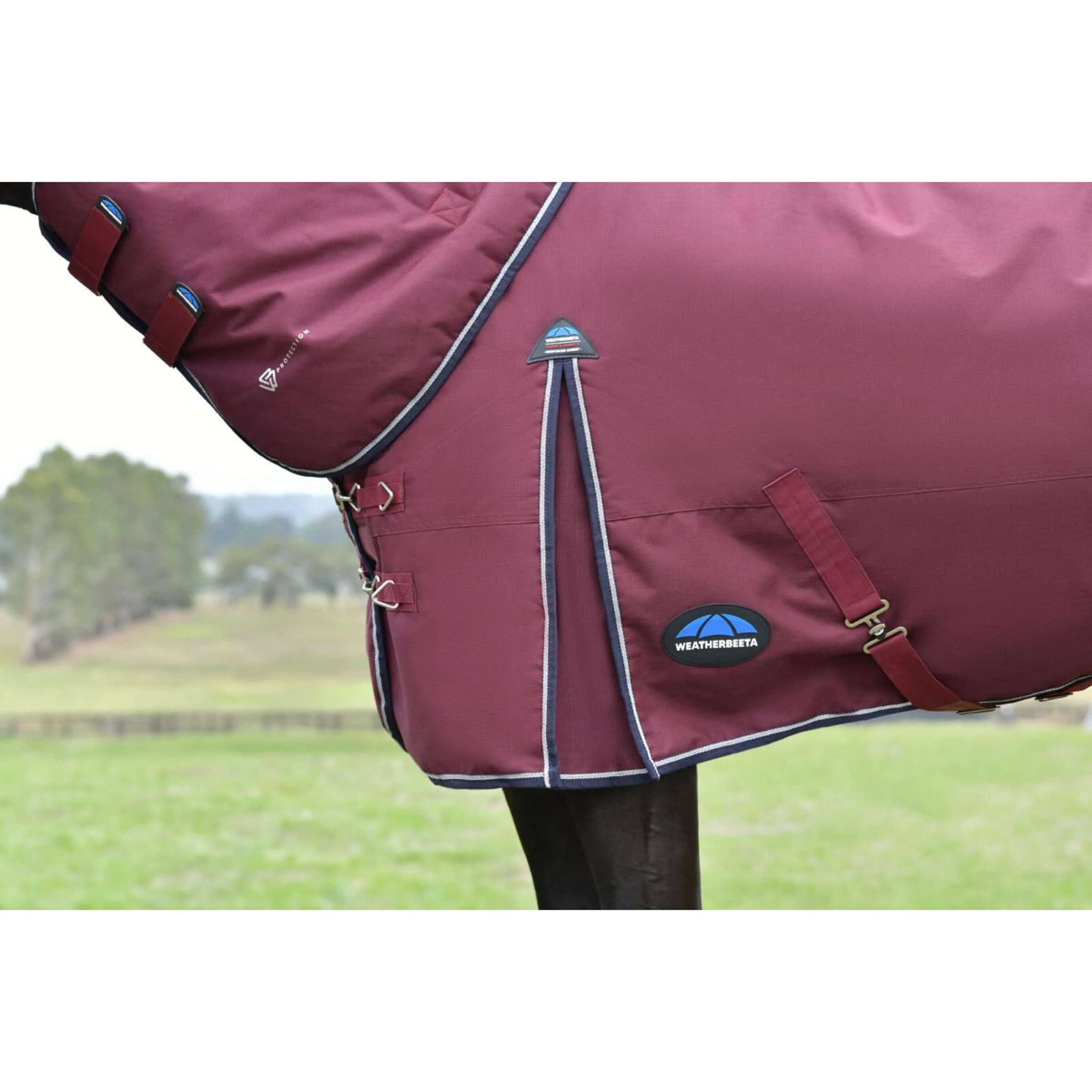 WeatherBeeta ComFiTec Essential Turnout Detach-A-Neck 220g Bourgogne/Marine - Image 7