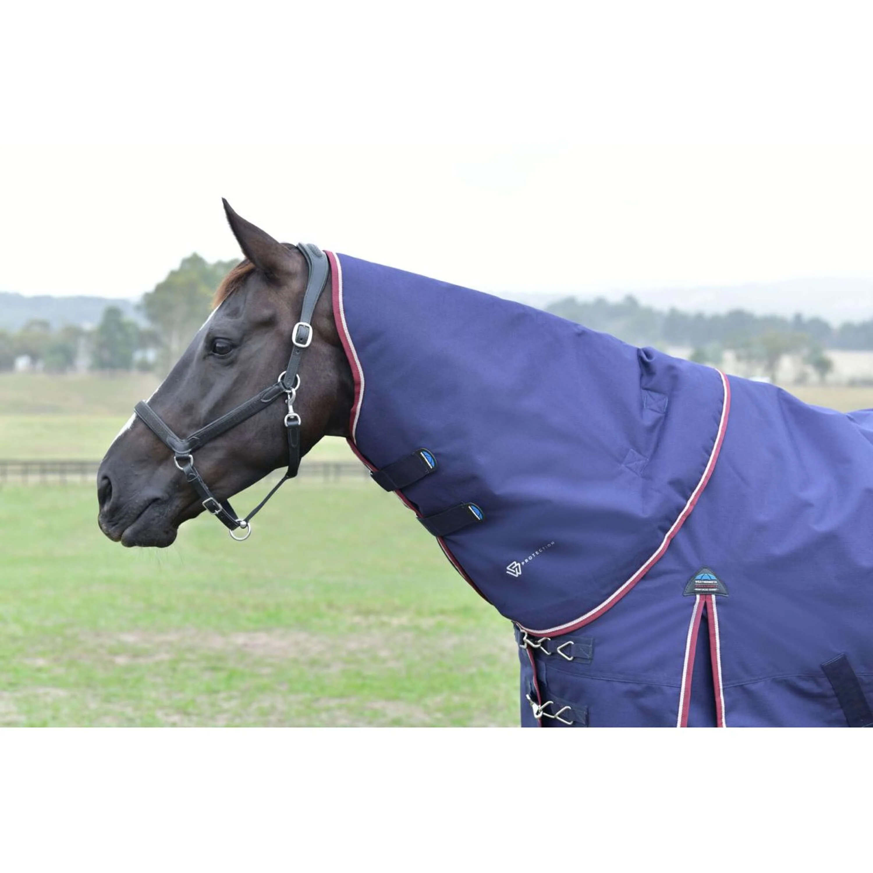 WeatherBeeta ComFiTec Essential Turnout Detach-A-Neck 220g Marine/Bordeaux - Image 4