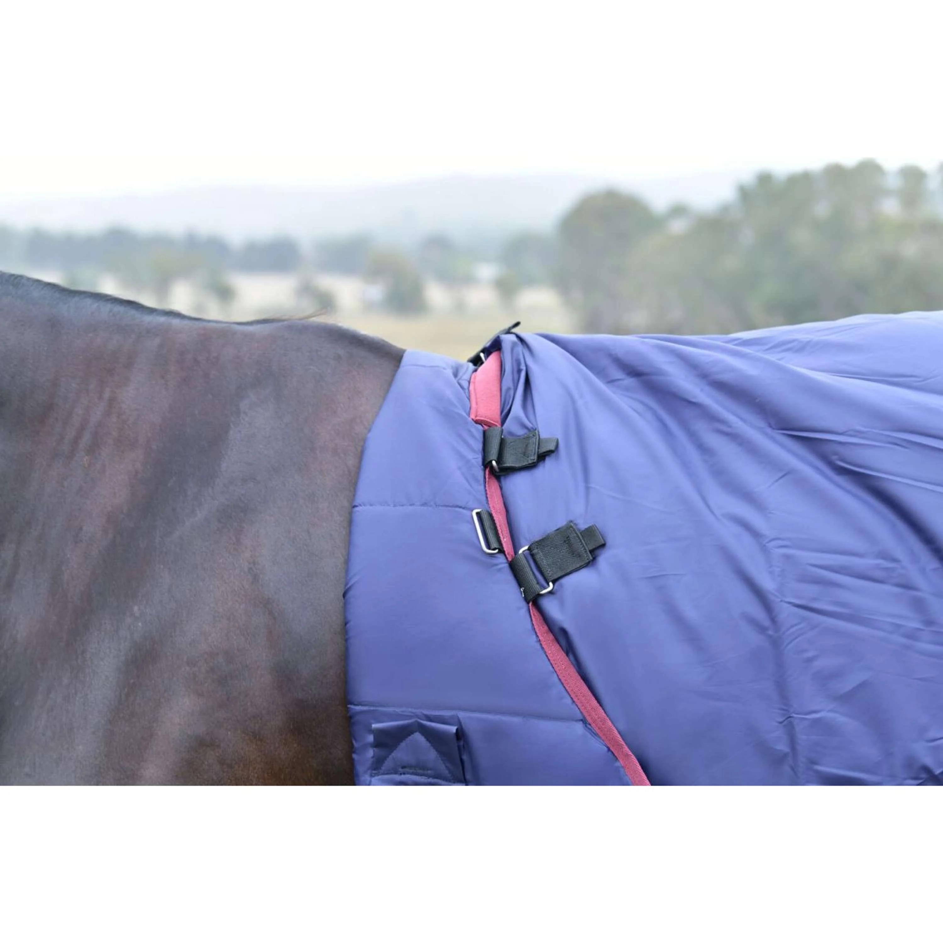 WeatherBeeta ComFiTec Essential Turnout Detach-A-Neck 220g Marine/Bordeaux - Image 7