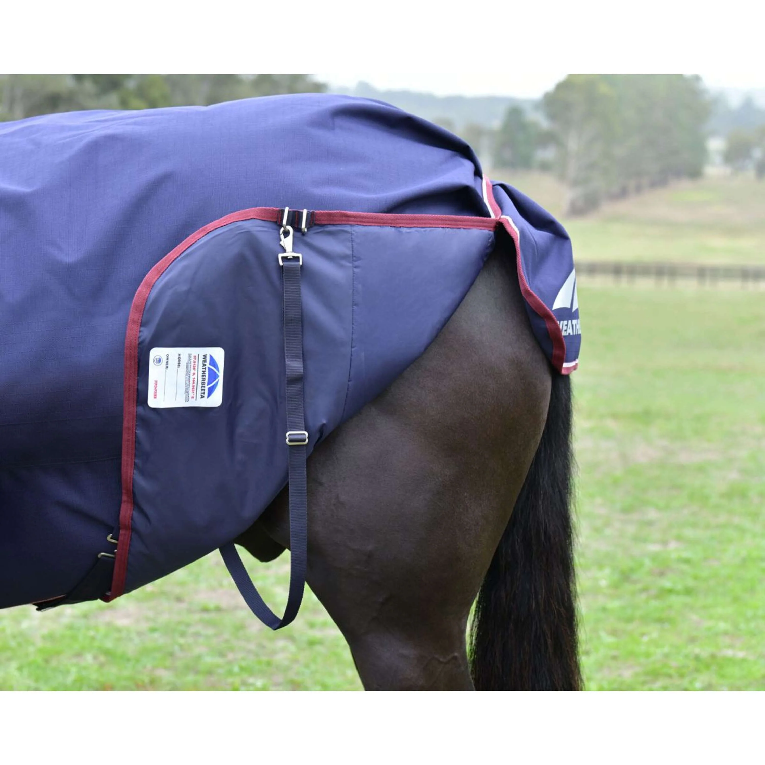 WeatherBeeta ComFiTec Essential Turnout Detach-A-Neck 220g Marine/Bordeaux - Image 9