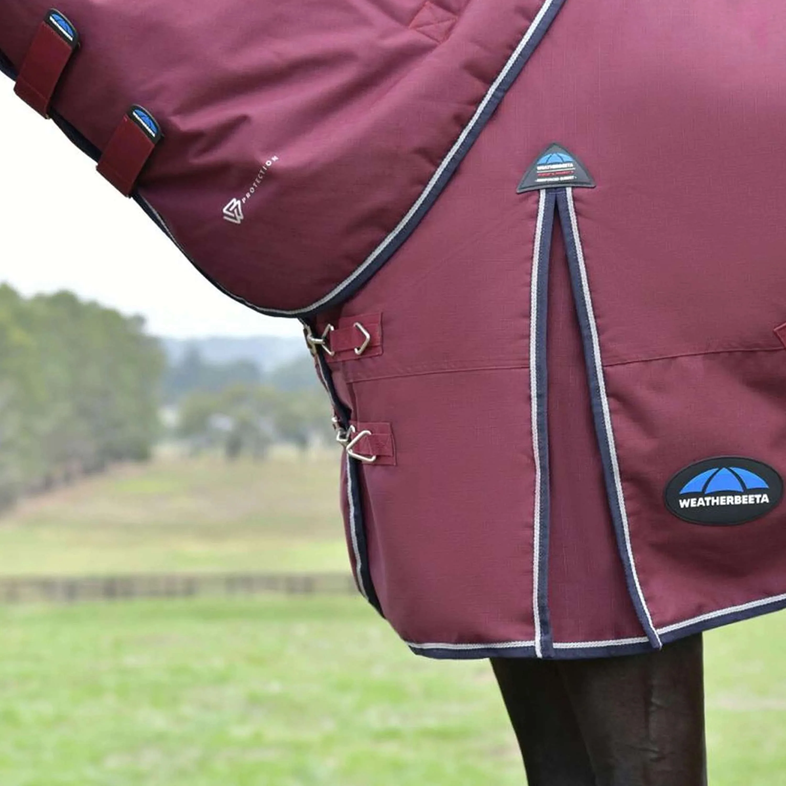 WeatherBeeta ComFiTec Essential Turnout Detach-A-Neck 50g Bourgogne/Marine - Image 6