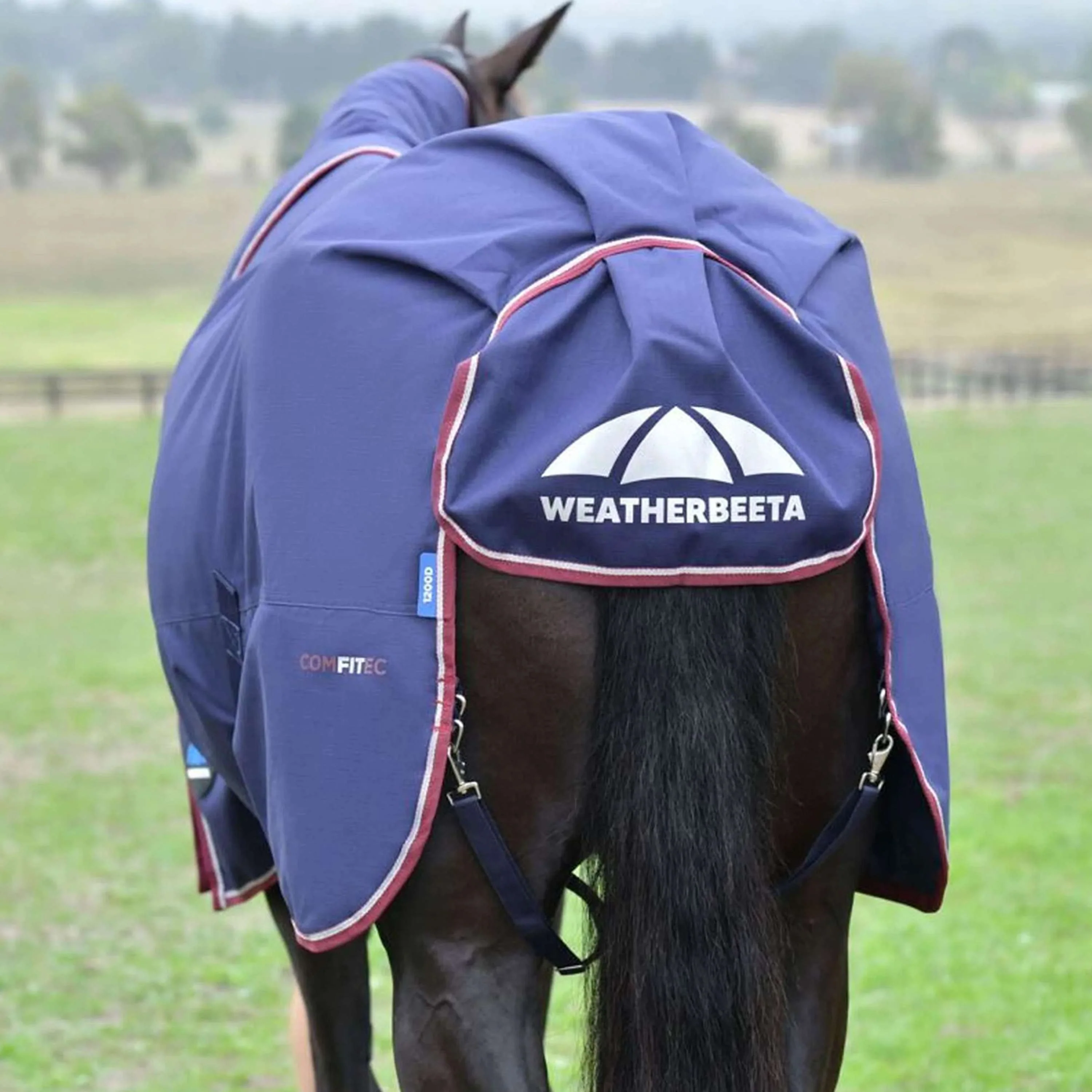 WeatherBeeta ComFiTec Essential Turnout Detach-A-Neck 50g Marine/Bordeaux - Image 12