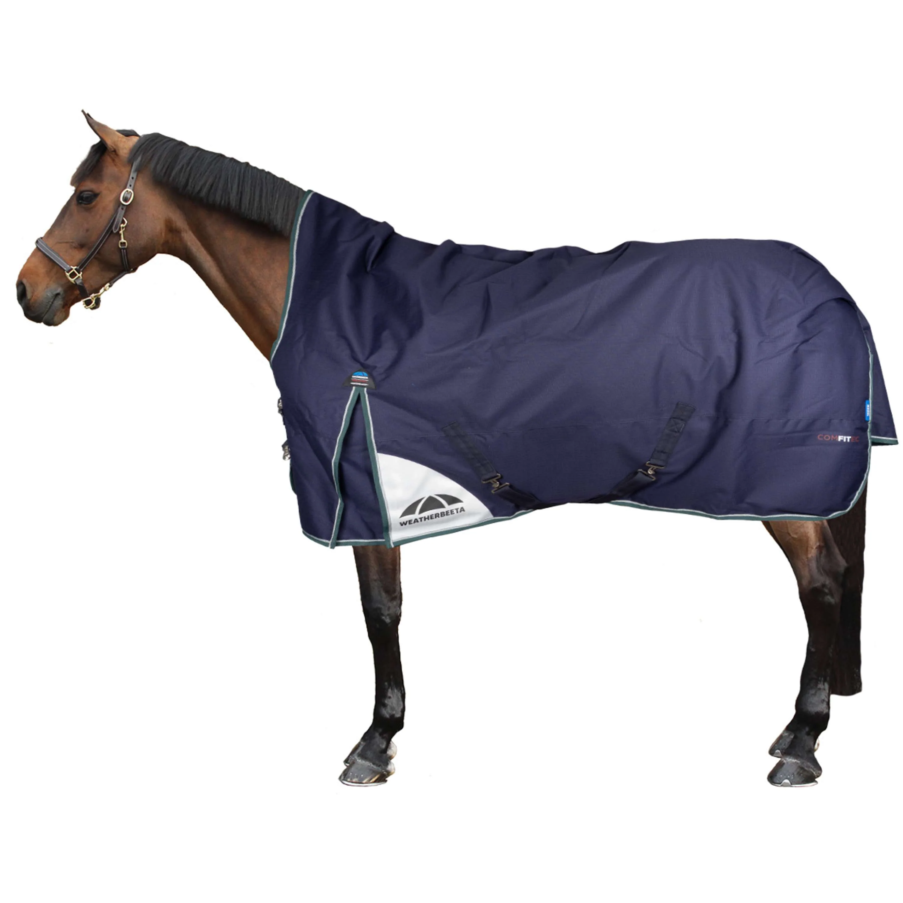 WeatherBeeta ComFiTec Plus Dynamic Turnout High Neck 100g Navy/Forest Green - Image 2