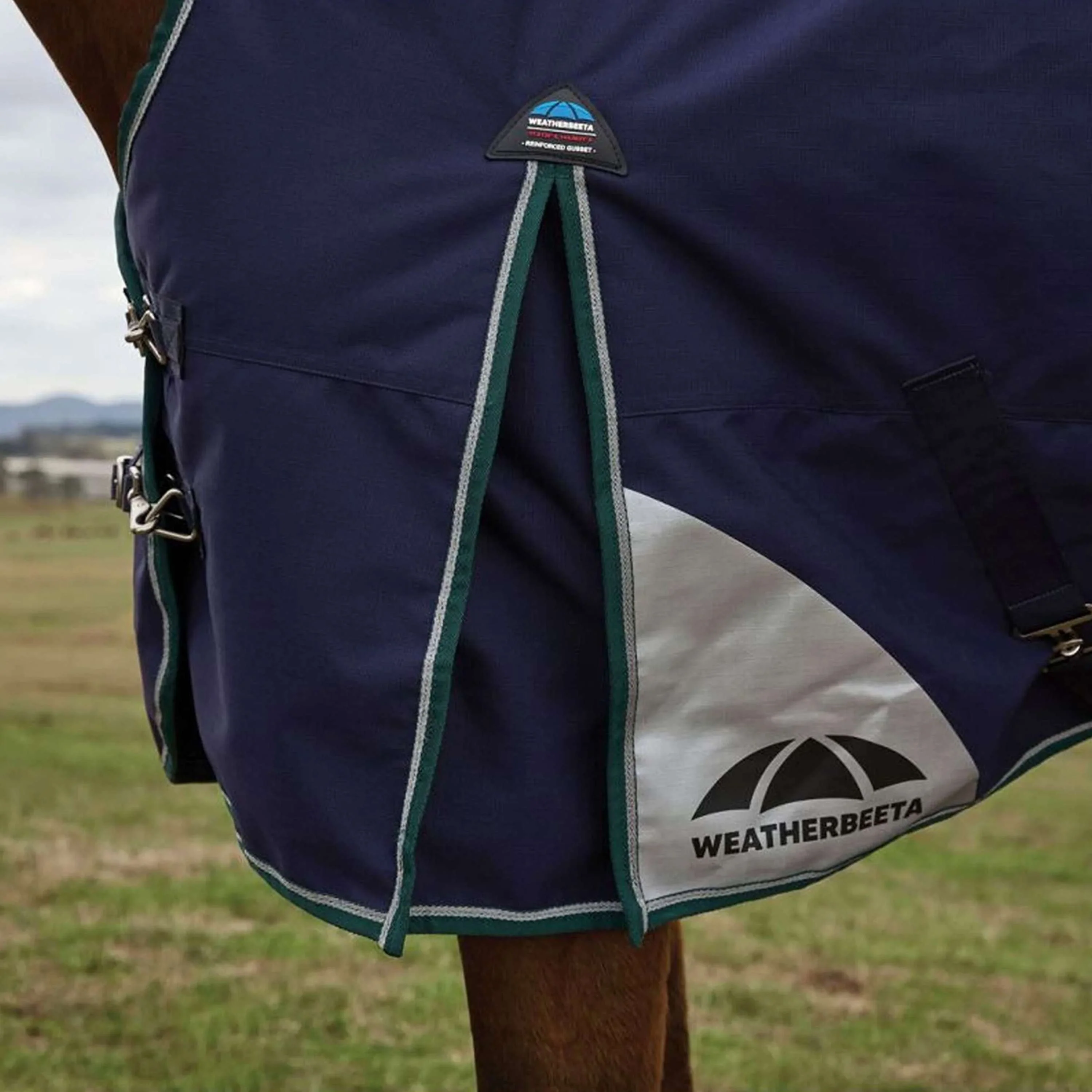 WeatherBeeta ComFiTec Plus Dynamic Turnout High Neck 100g Navy/Forest Green - Image 8