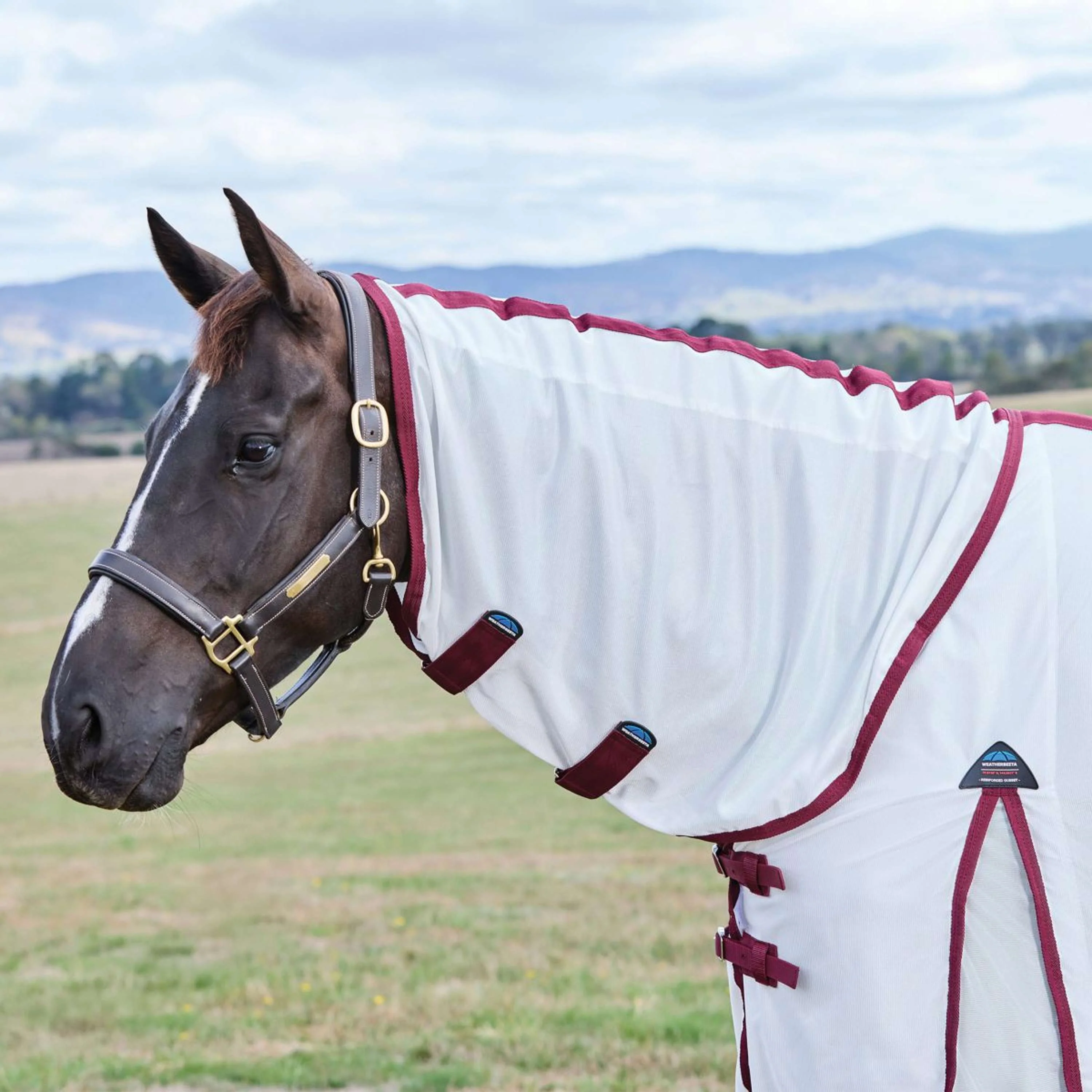WeatherBeeta Couverture Anti-Mouches ComFiTec Essential Combo Blanc/Bordeaux - Image 4