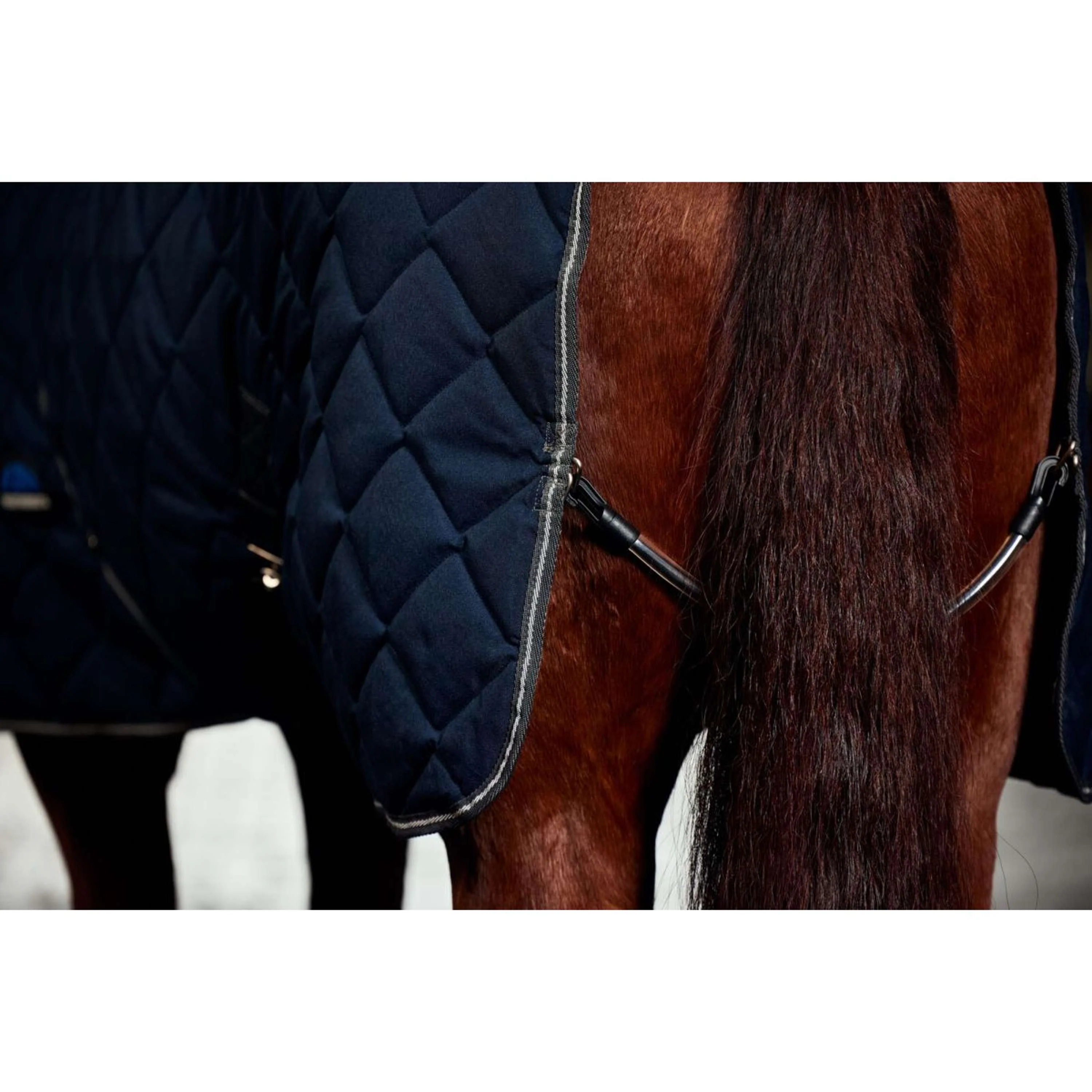 WeatherBeeta Couverture d'Écurie ComFiTec 100D Diamond Quilt Detach-A-Neck 220g Navy/Charcoal - Image 11