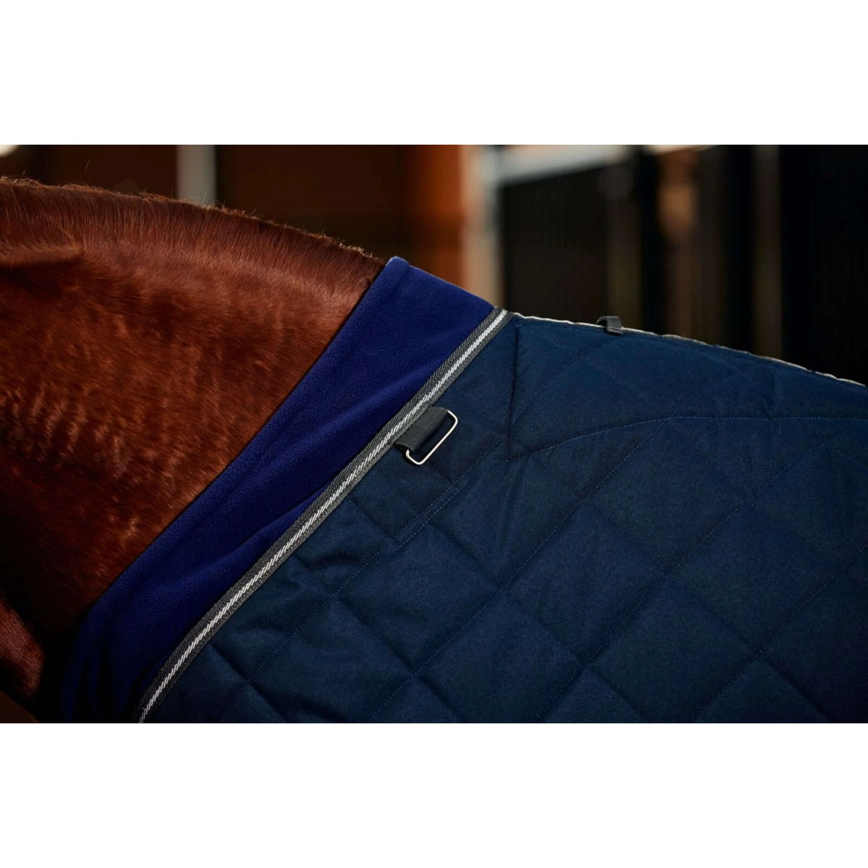 WeatherBeeta Couverture d'Écurie ComFiTec 100D Diamond Quilt Detach-A-Neck 220g Navy/Charcoal - Image 7