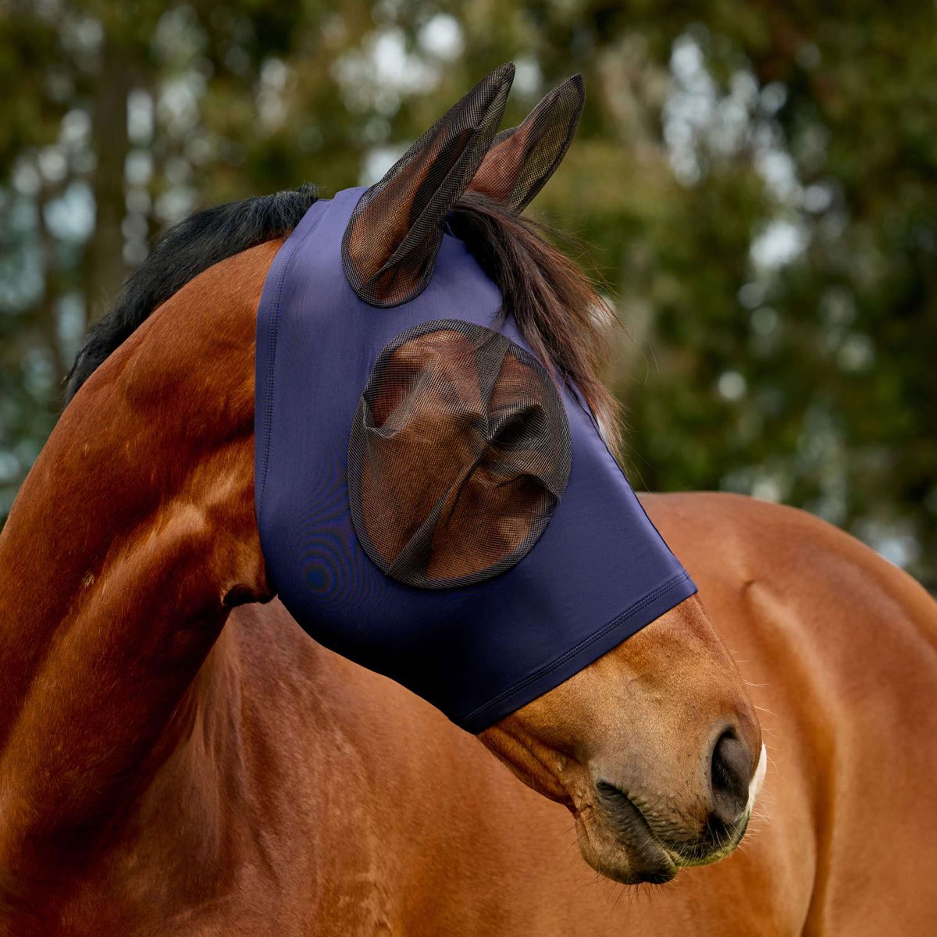 WeatherBeeta Masque Anti-Mouches ComFiTec Deluxe Stretch avec Oreilles Marin/Noir - Image 2