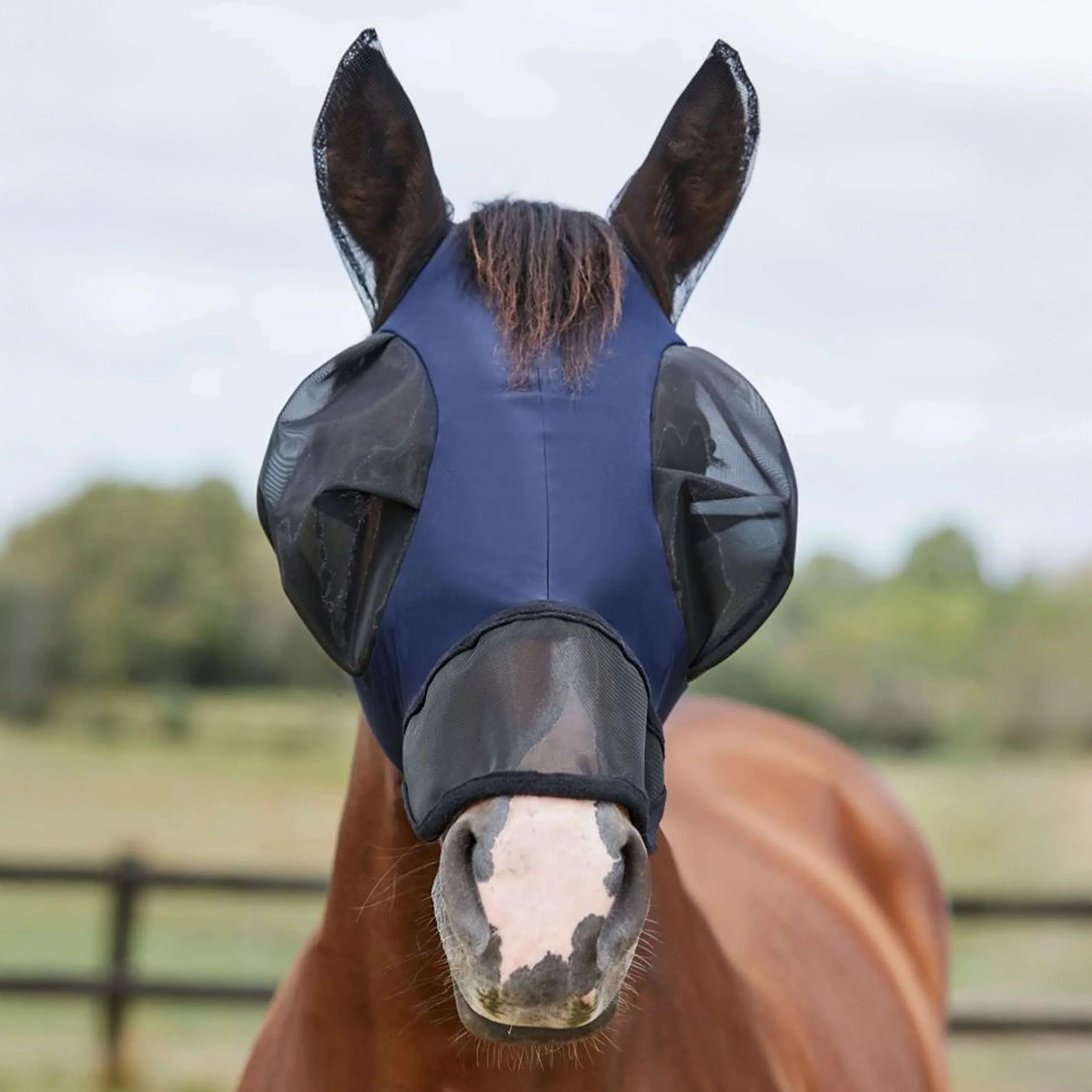 WeatherBeeta Masque Anti-Mouches ComFiTec Luxe Bug Eye Saver avec Oreilles et Nez Marin/Noir - Image 10