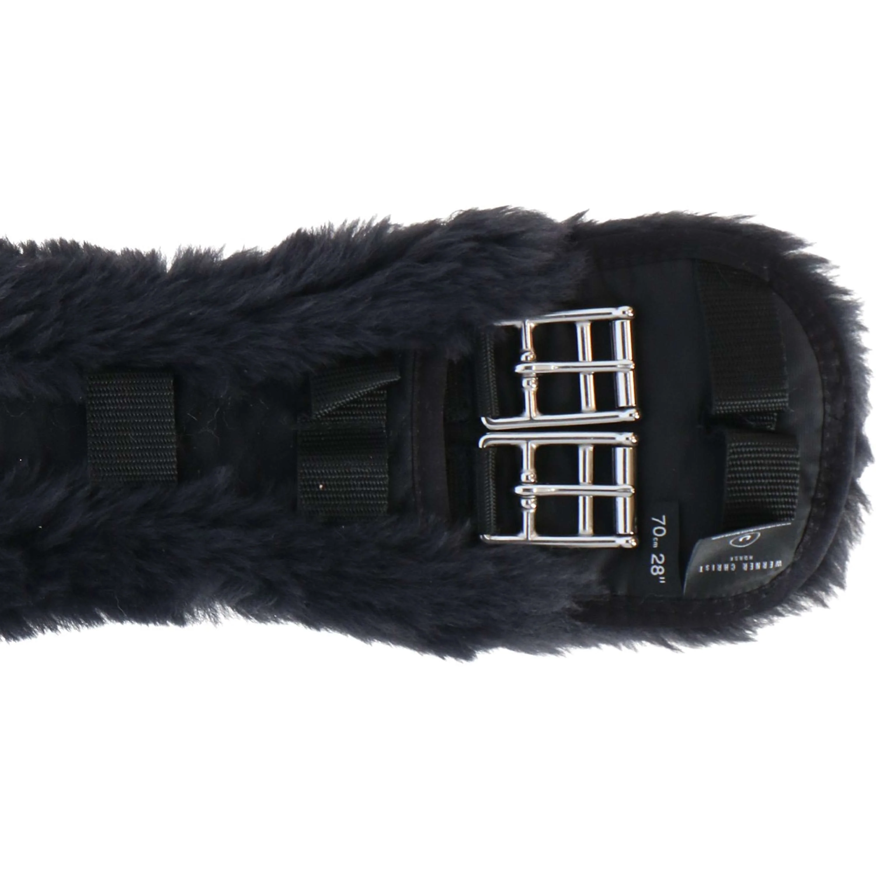 Werner Christ Sangle de Dressage Anatomic avec Fourrure Noir/Anthracite - Image 5