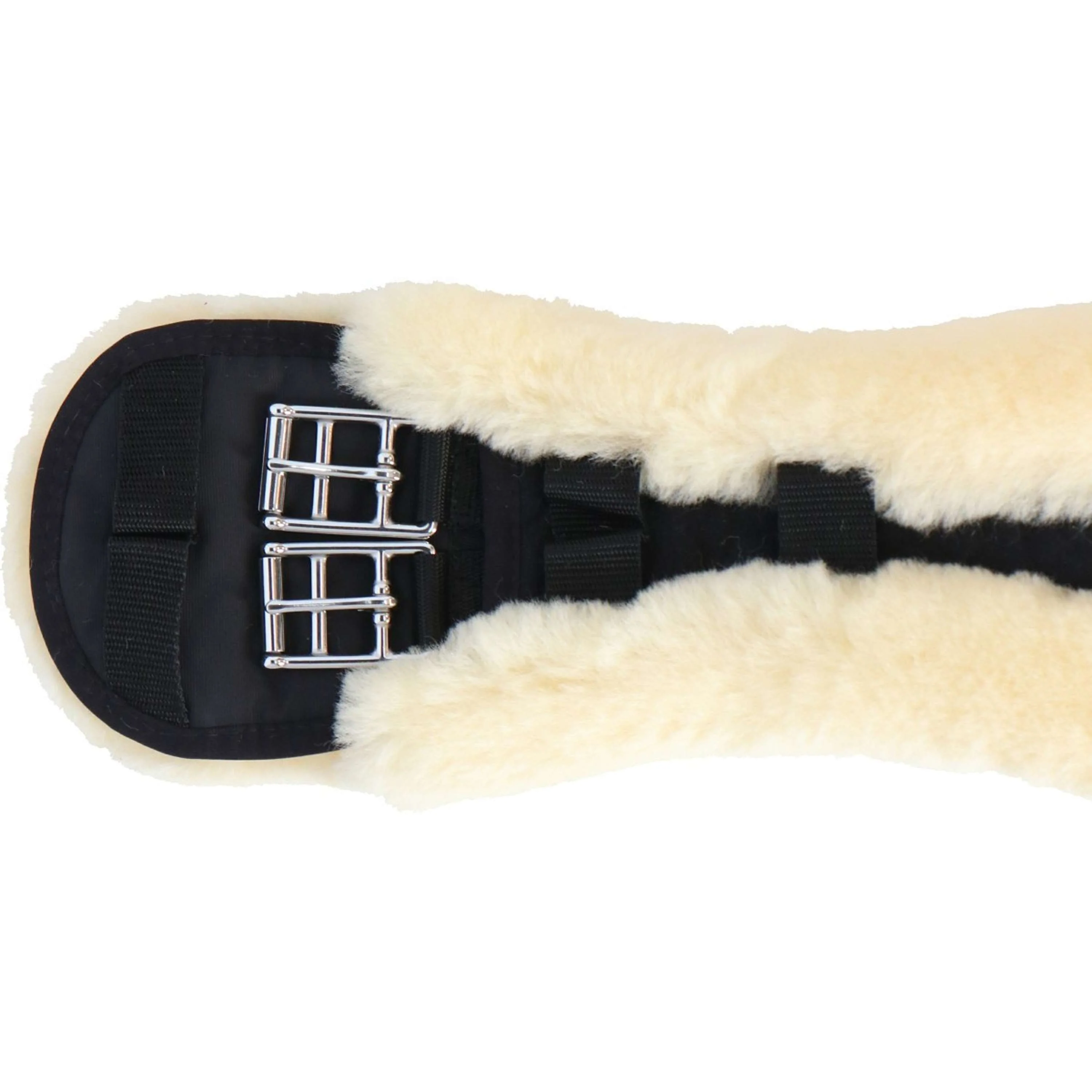 Werner Christ Sangle de Dressage Anatomic avec Fourrure Noir/Naturel - Image 3