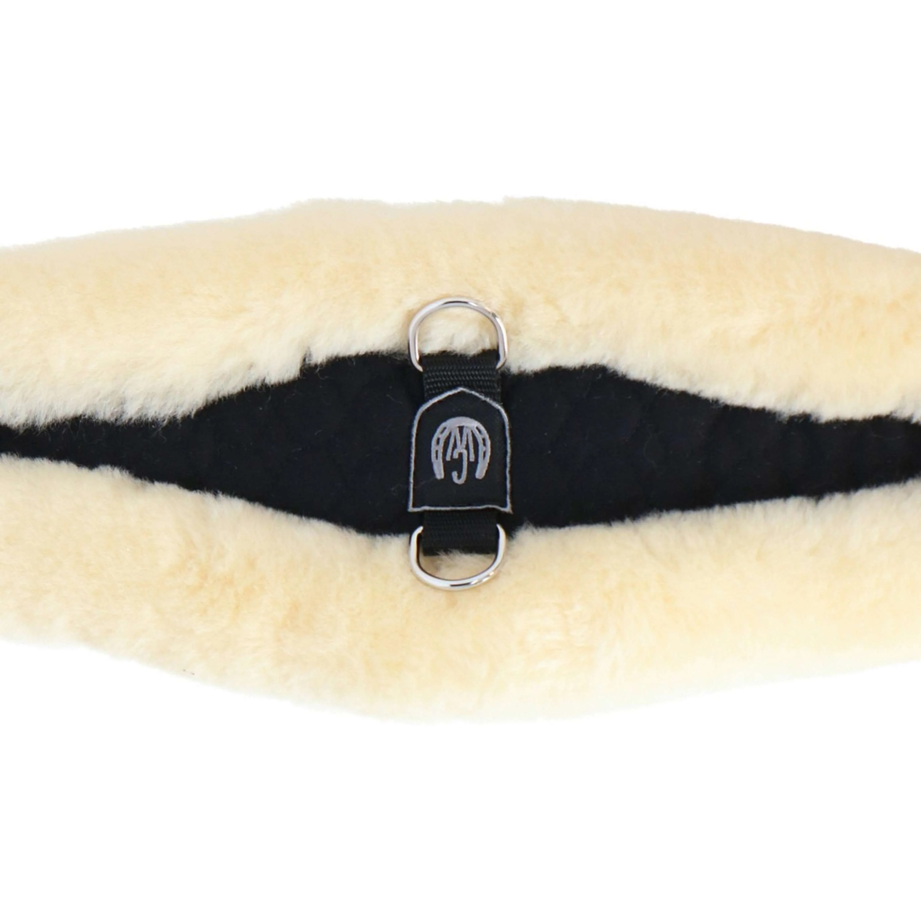 Werner Christ Sangle de Dressage Anatomic avec Fourrure Noir/Naturel - Image 4